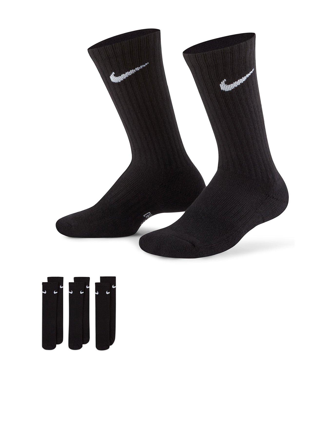 Image 1 of 5 of Nike Kids Everyday Cushioned Crew Socks (3 Pairs) - Black