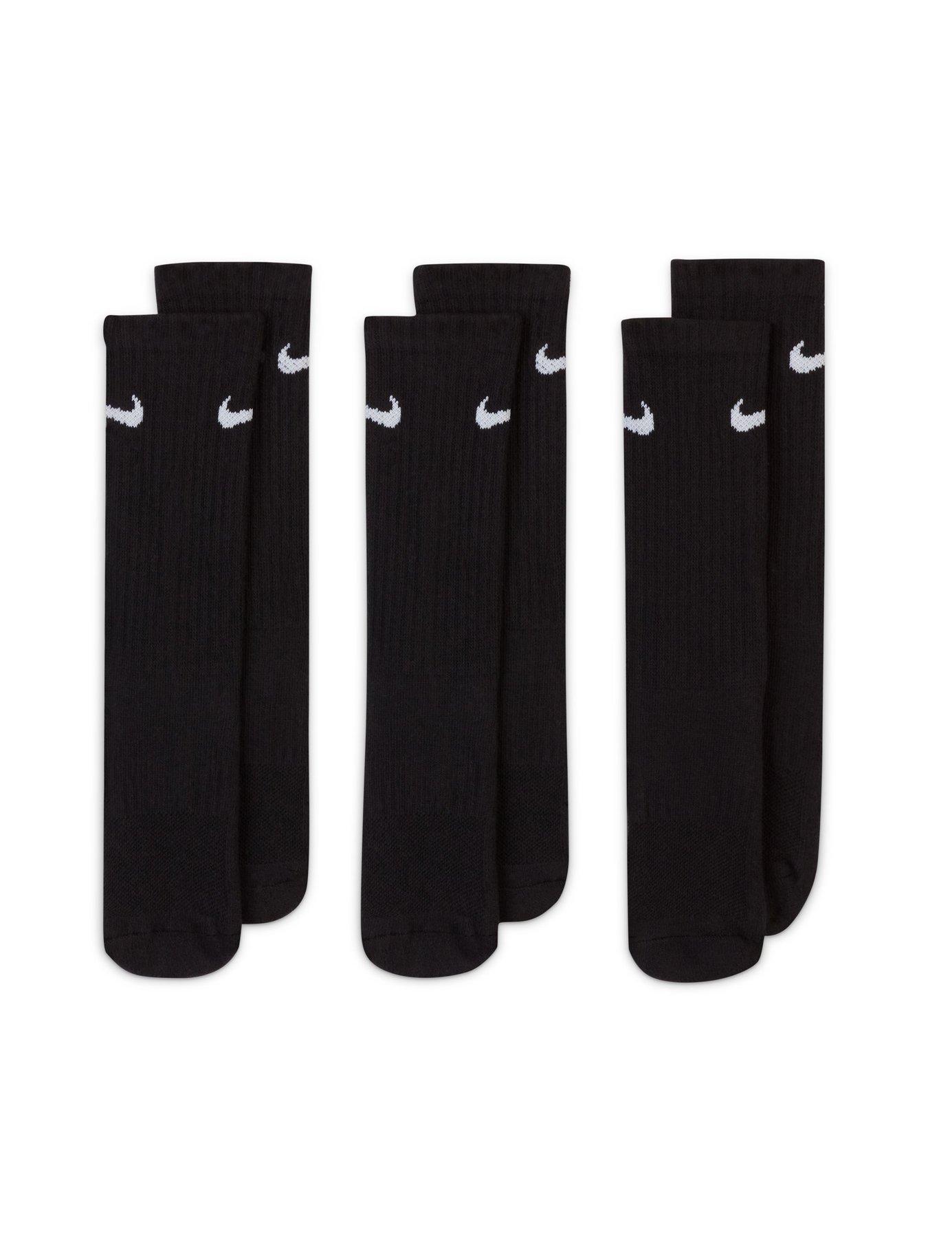 Image 3 of 5 of Nike Kids Everyday Cushioned Crew Socks (3 Pairs) - Black