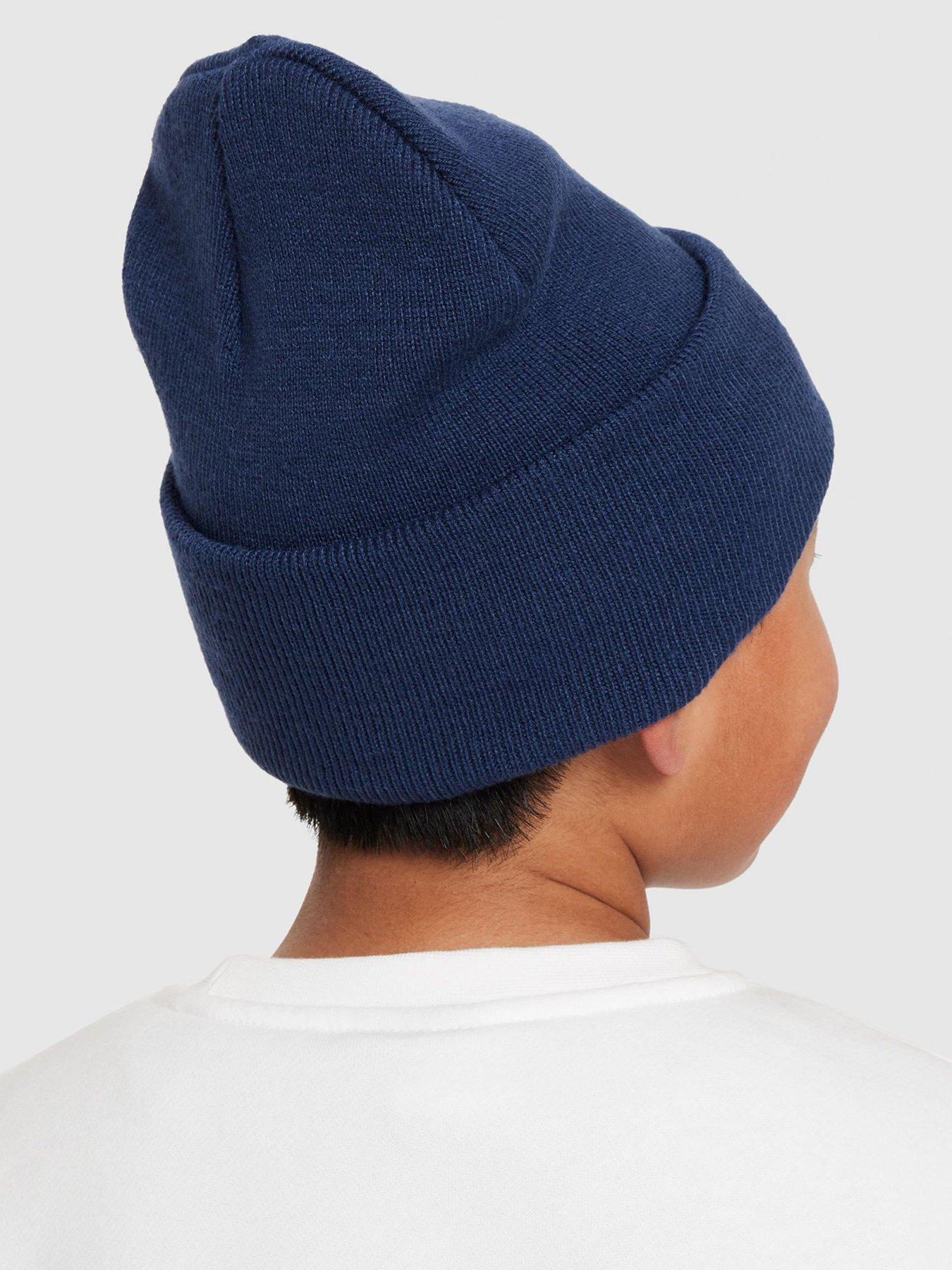 Image 4 of 4 of Nike Big Kids Girls Soft Lined Turn-Up Beanie Hat - Navy