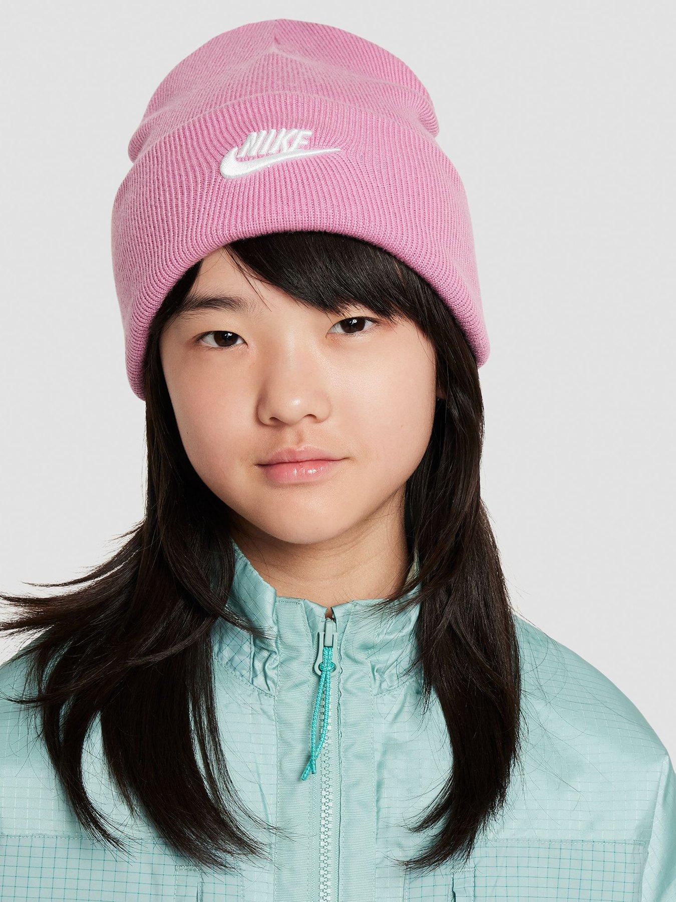 Image 2 of 4 of Nike Unisex Big Kids &nbsp;Stretch Knit Fold-Over Cuff Beanie Hat - Pink