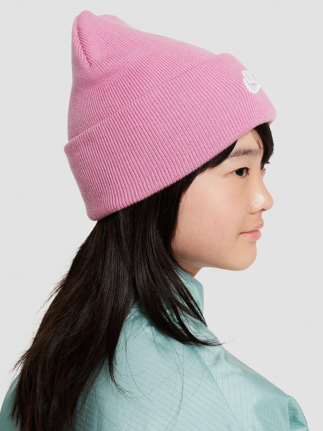 Image 3 of 4 of Nike Unisex Big Kids &nbsp;Stretch Knit Fold-Over Cuff Beanie Hat - Pink
