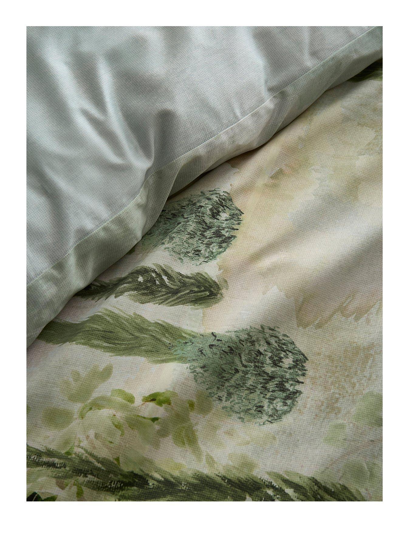 Image 2 of 5 of Soiree Hidden Garden Duvet Cover Set In Green Super-king