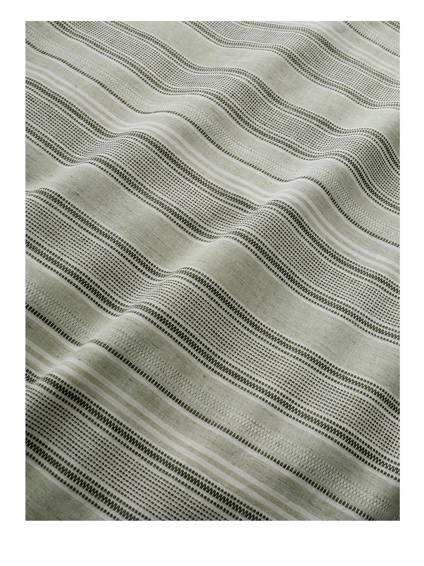 Image 2 of 3 of Appletree Yarn Dyed Woven Wide Stripe Duvet Cover Set in Green