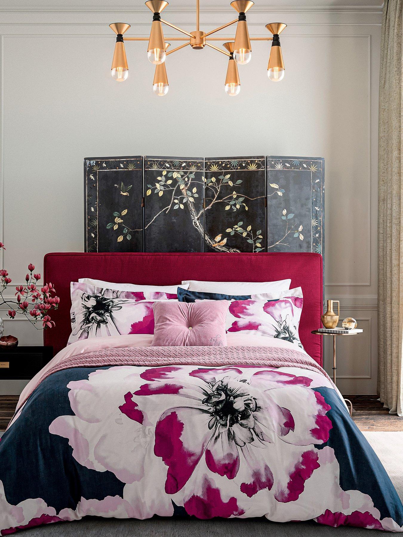 Ted Baker Inky Bloom Cover Set 100% Cotton Navy