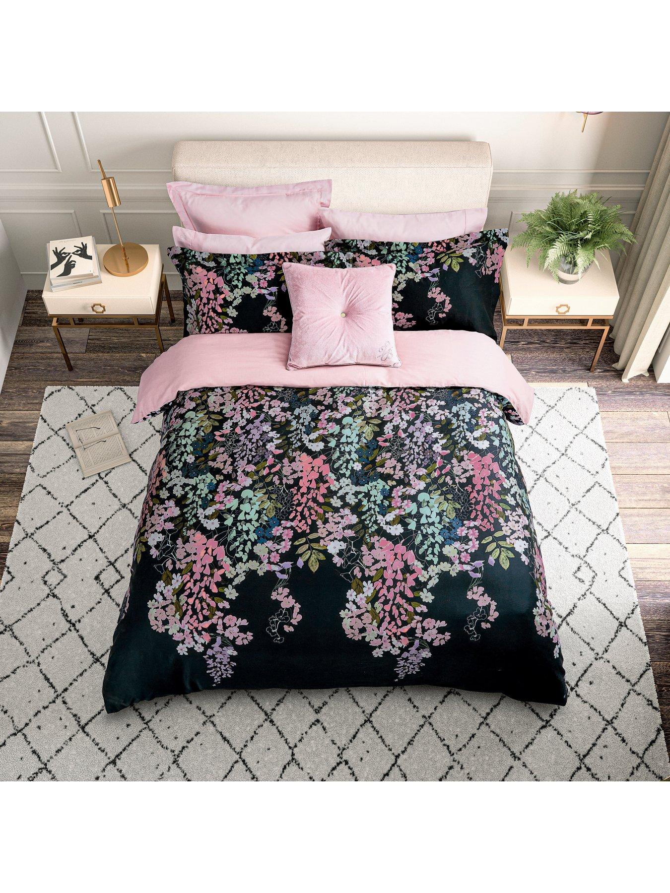 Image 3 of 6 of Ted Baker Wisteria Cover Set 100% Cotton Navy Blue