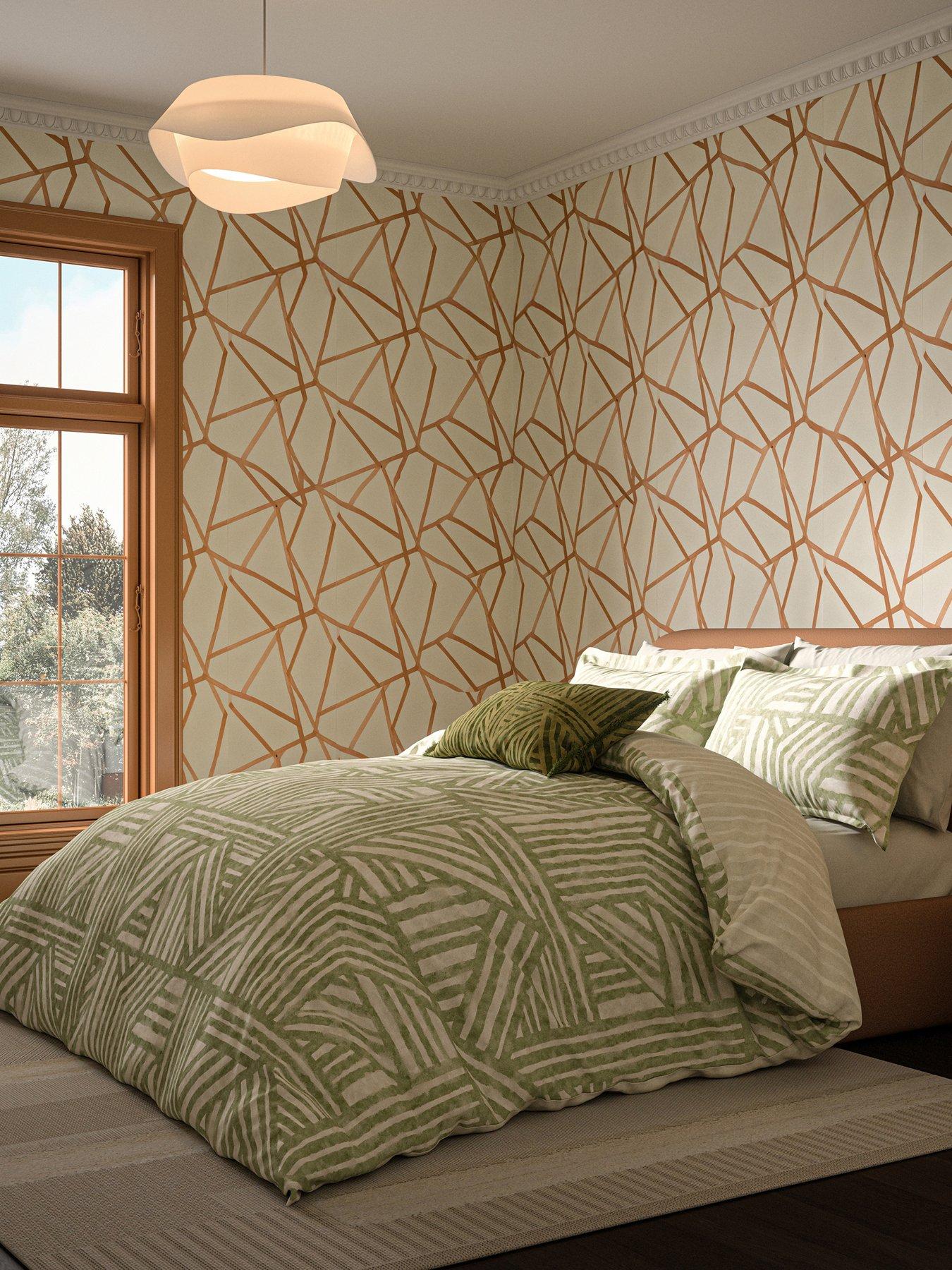 Harlequin Crater Cover Set 100% Cotton Jade