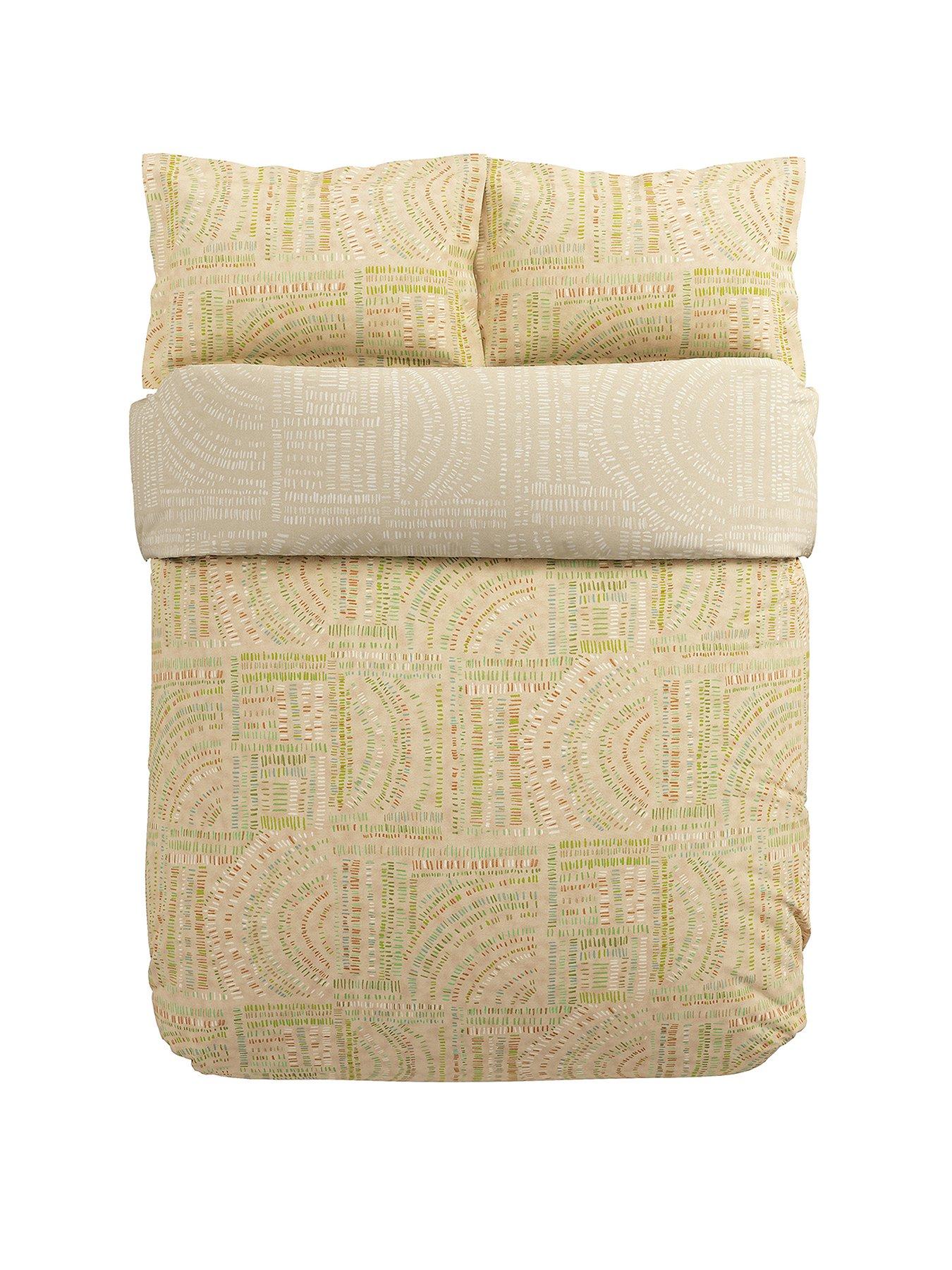 Image 2 of 5 of Harlequin Frescoes Cover Set 100% Cotton Sandstone &amp; Olivine
