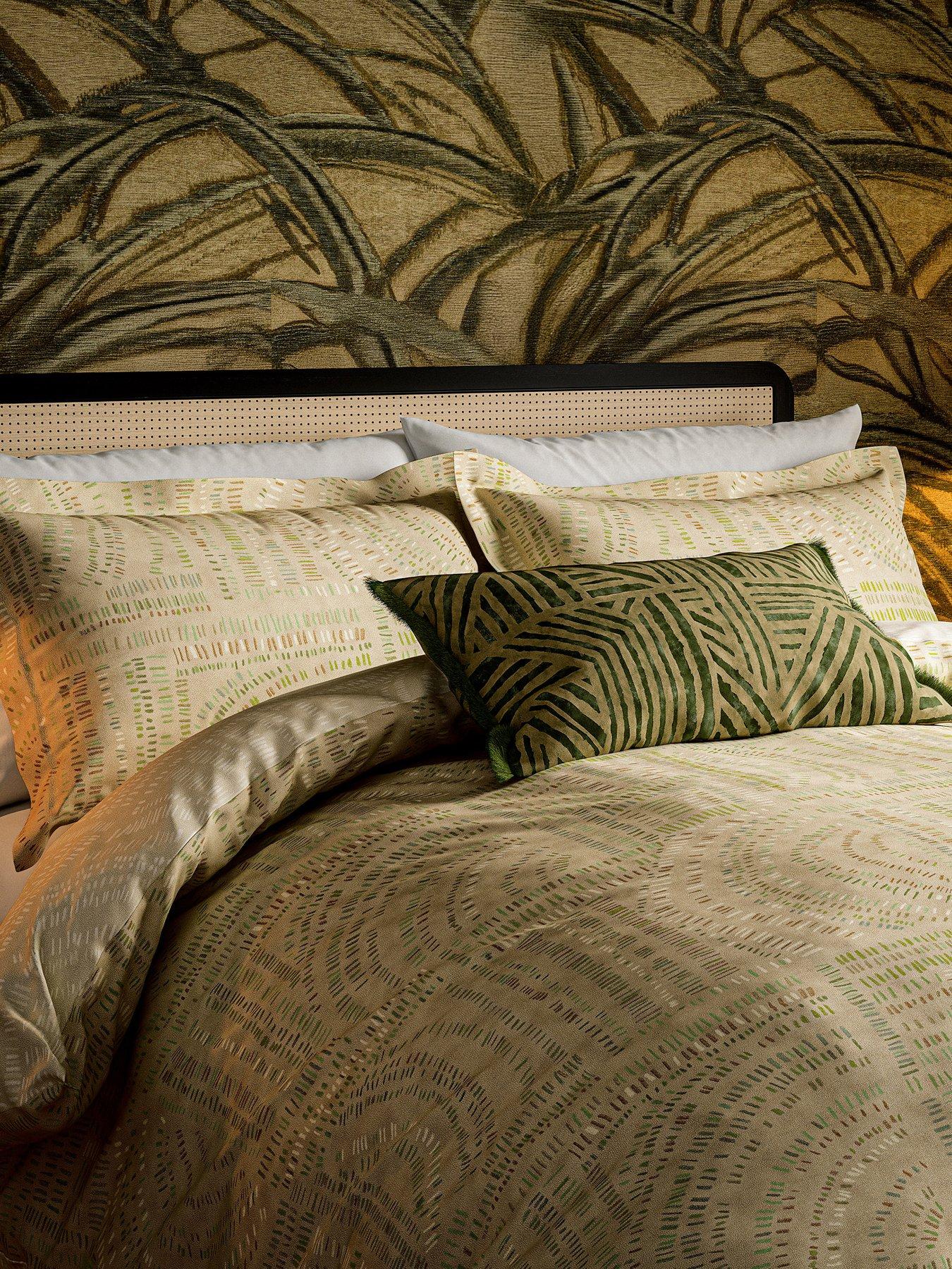 Image 4 of 5 of Harlequin Frescoes Cover Set 100% Cotton Sandstone &amp; Olivine