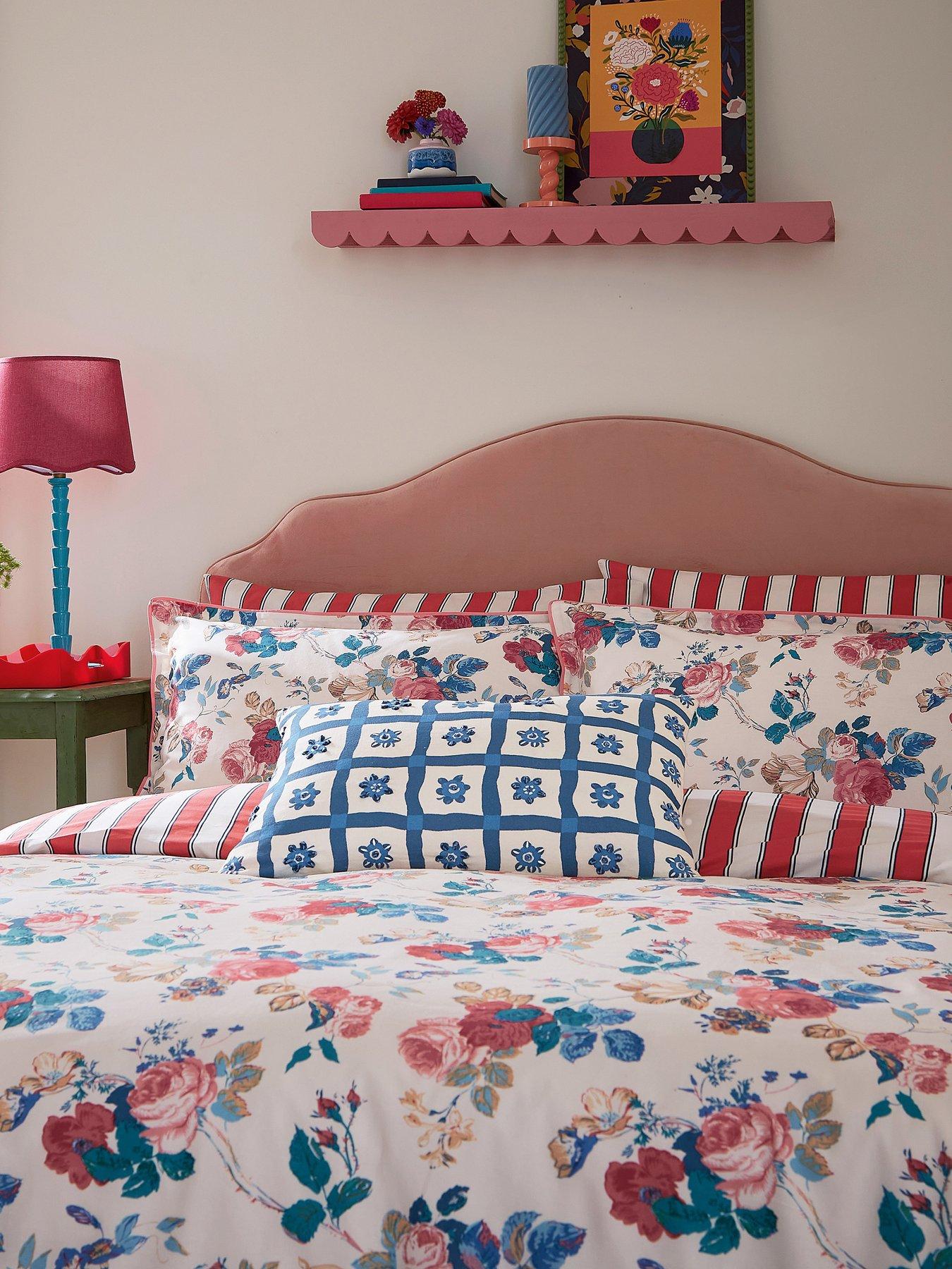 Land & Shore Alec Standard Pillow Case Pair Blue  &  Red