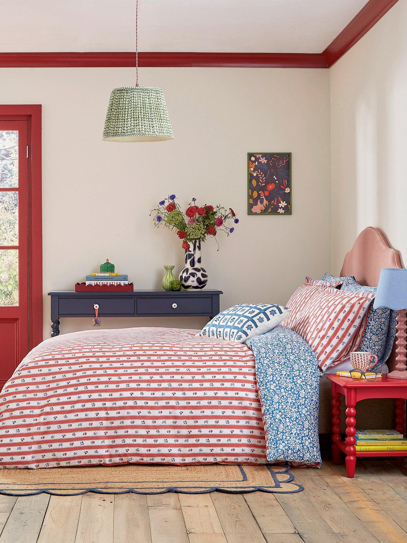 Land & Shore Quintin Stripe Duvet Cover Set Blue  &  Red