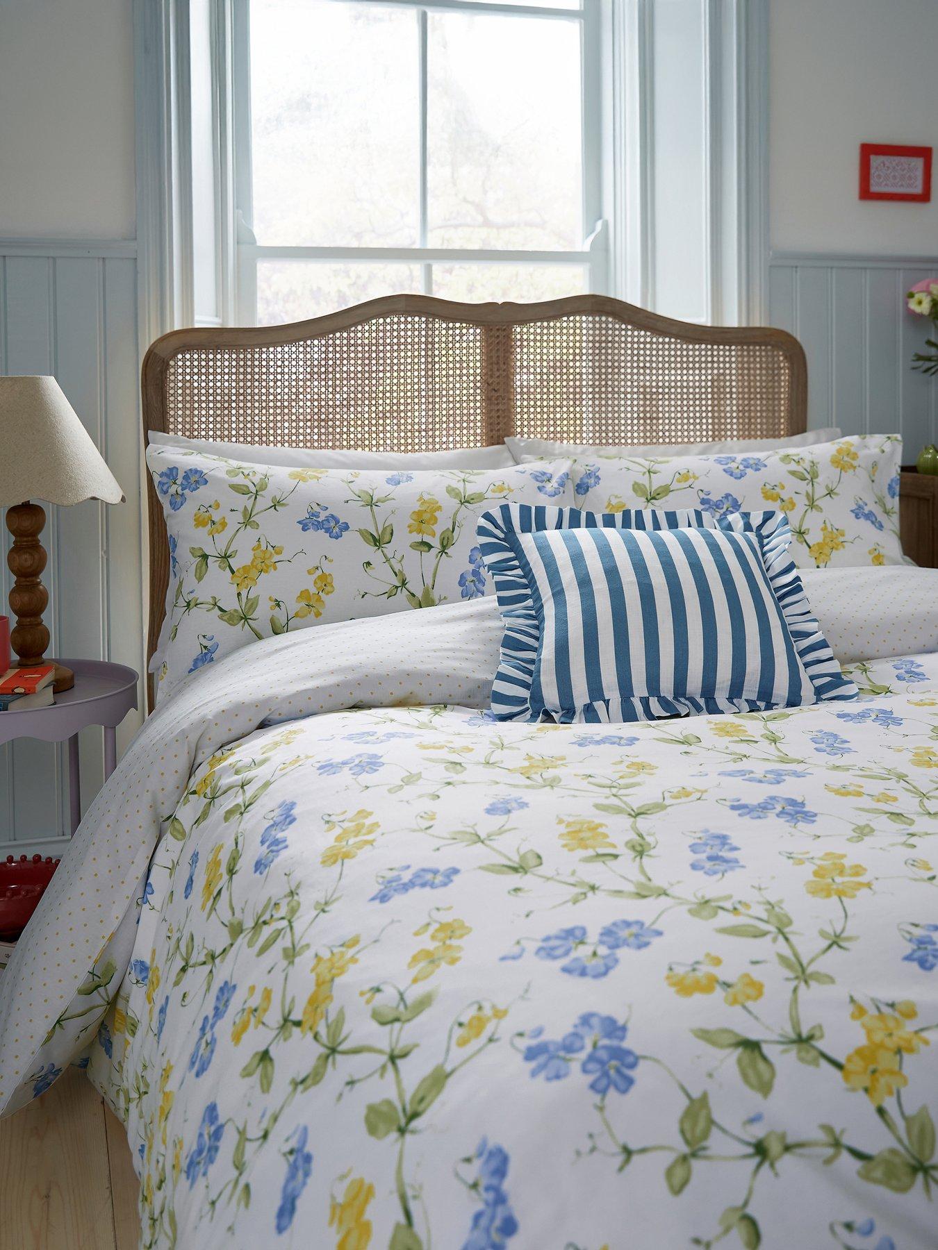 Helena Springfield Sweetpea Print Duvet Cover Set Blue
