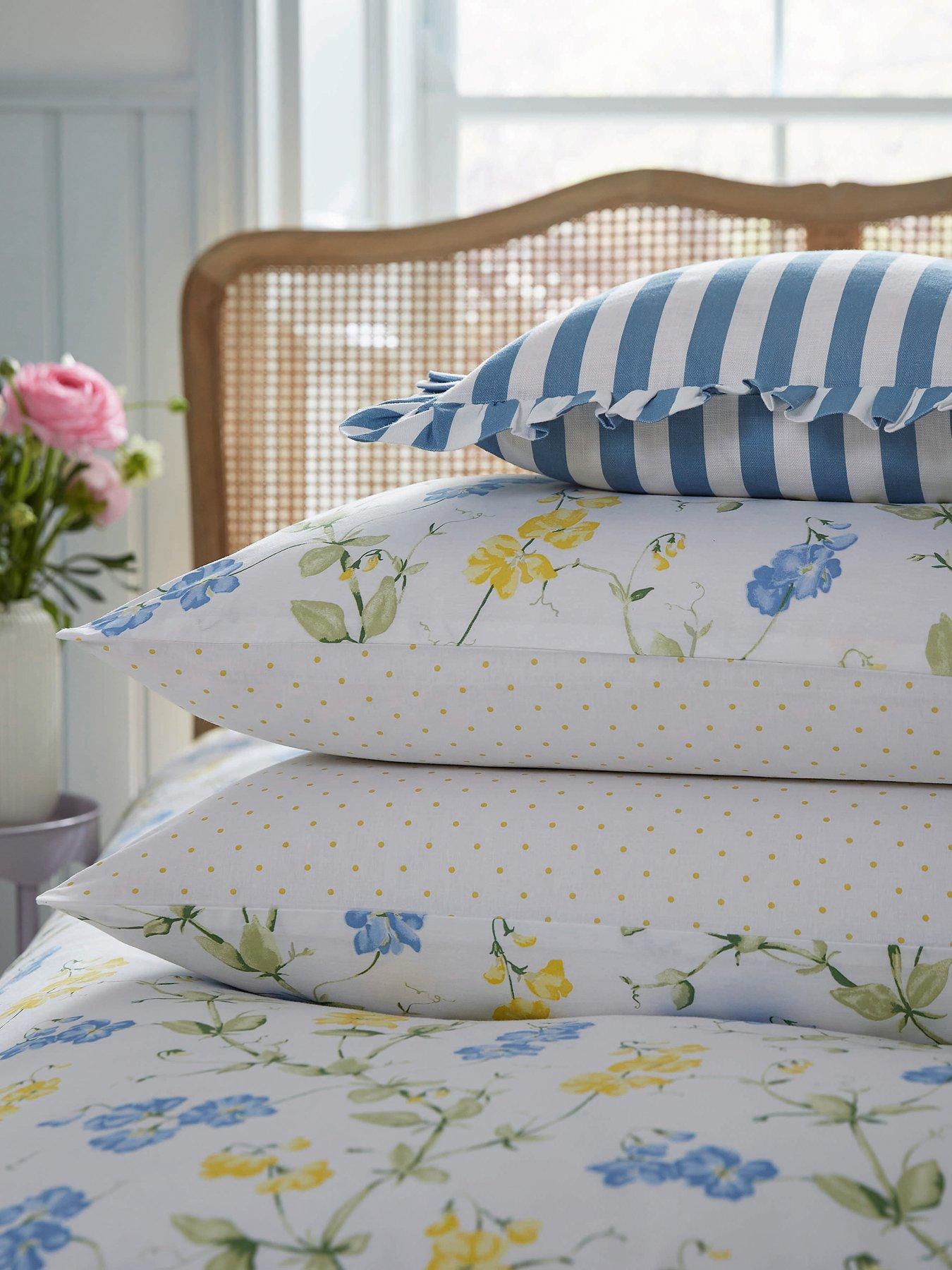 Image 5 of 5 of Helena Springfield Sweetpea Print Cover Set 100% Cotton Blue
