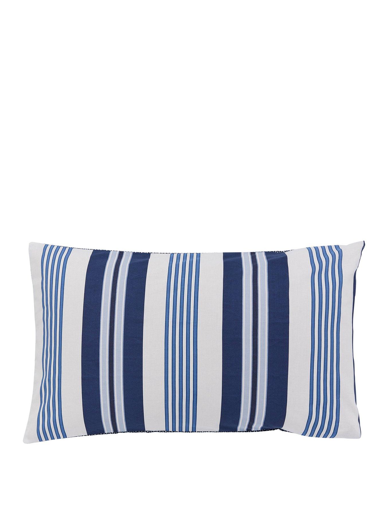 Image 2 of 6 of Helena Springfield Huntington Stripe Cover Set 100% Cotton Blue