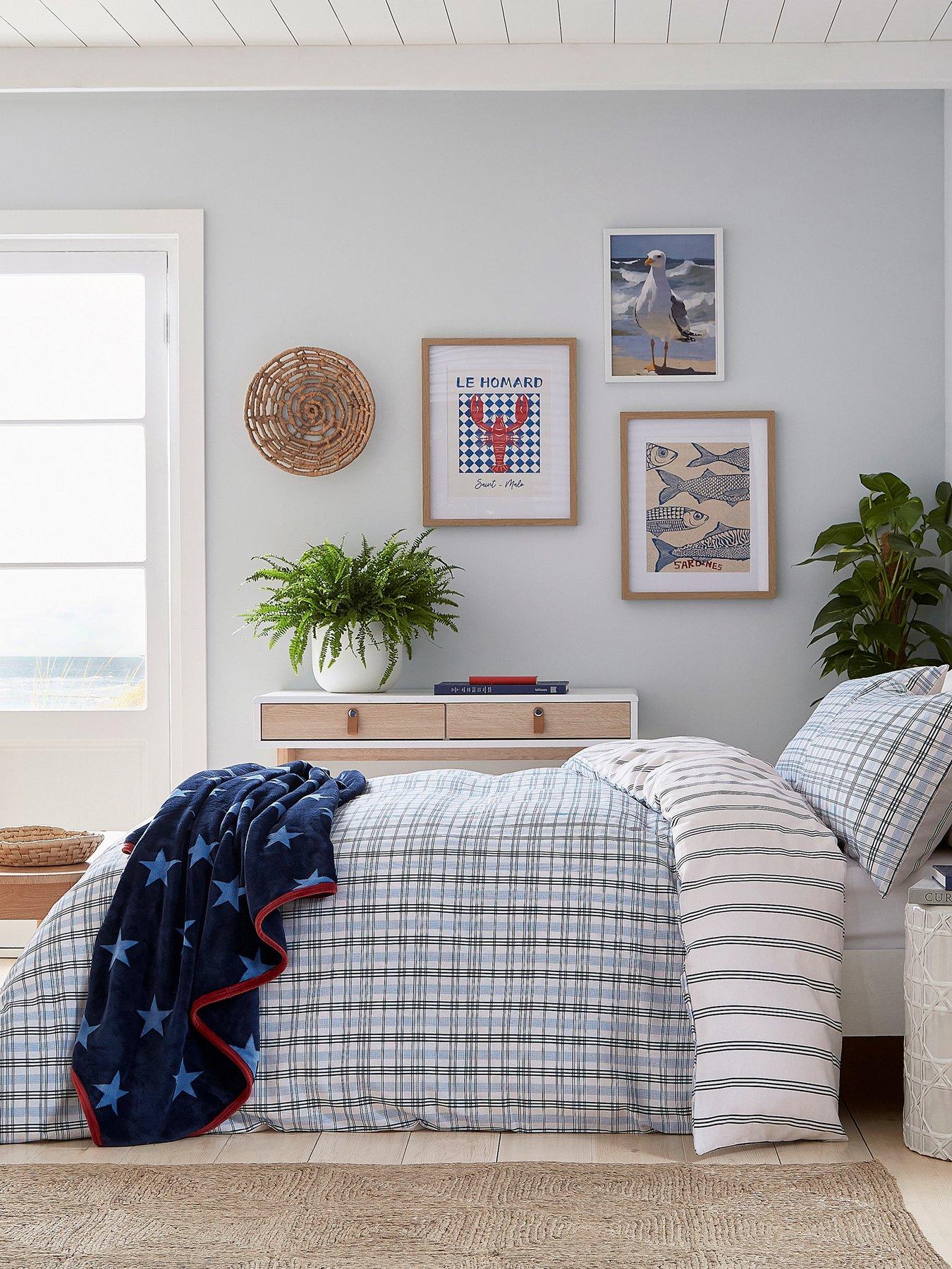 Image 4 of 5 of Helena Springfield Jones Check Brushed Cotton Cover Set 100% Cotton Navy