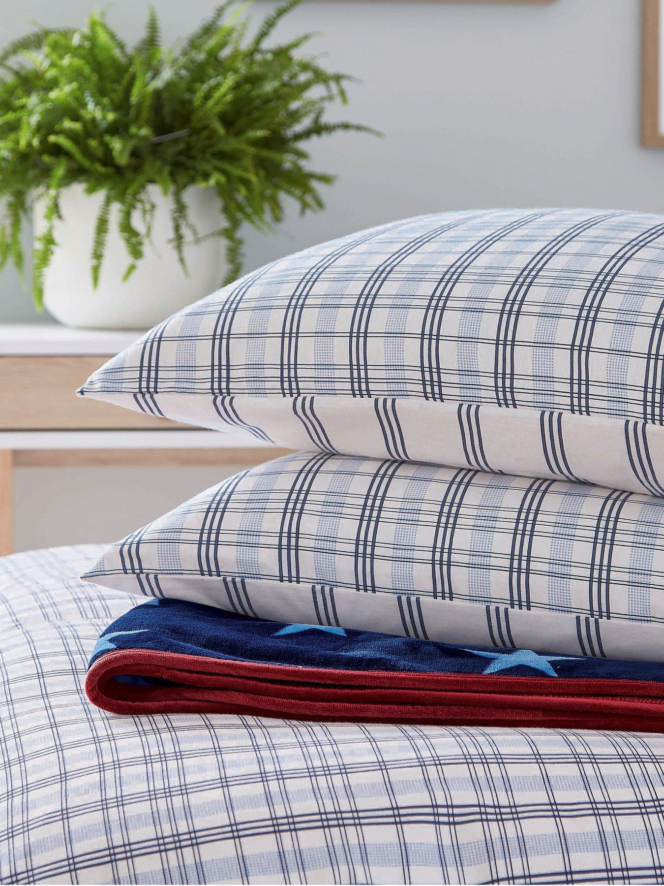 Image 5 of 5 of Helena Springfield Jones Check Brushed Cotton Cover Set 100% Cotton Navy