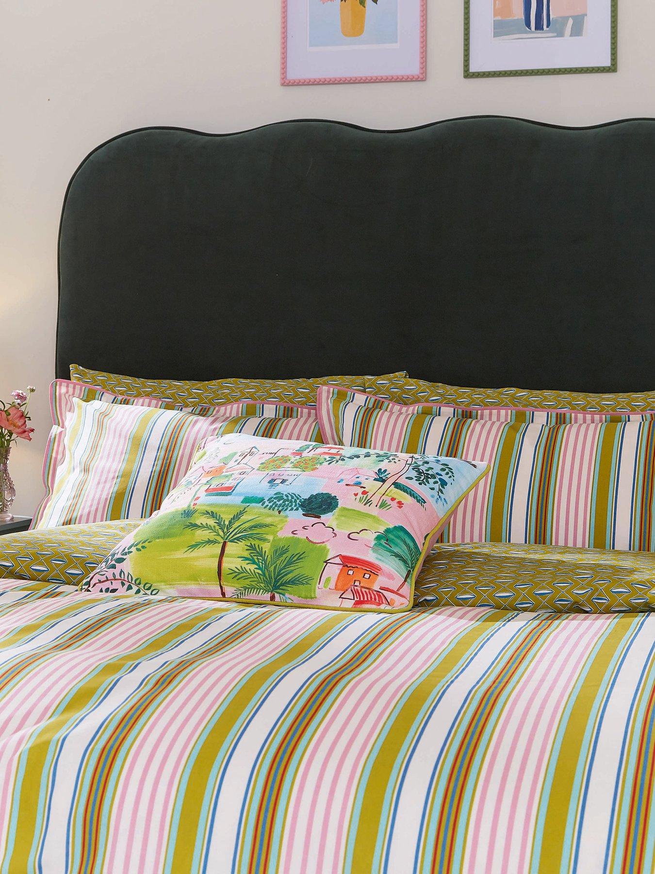 Land & Shore Raven Stripe Standard Pillow Case Pair Multi