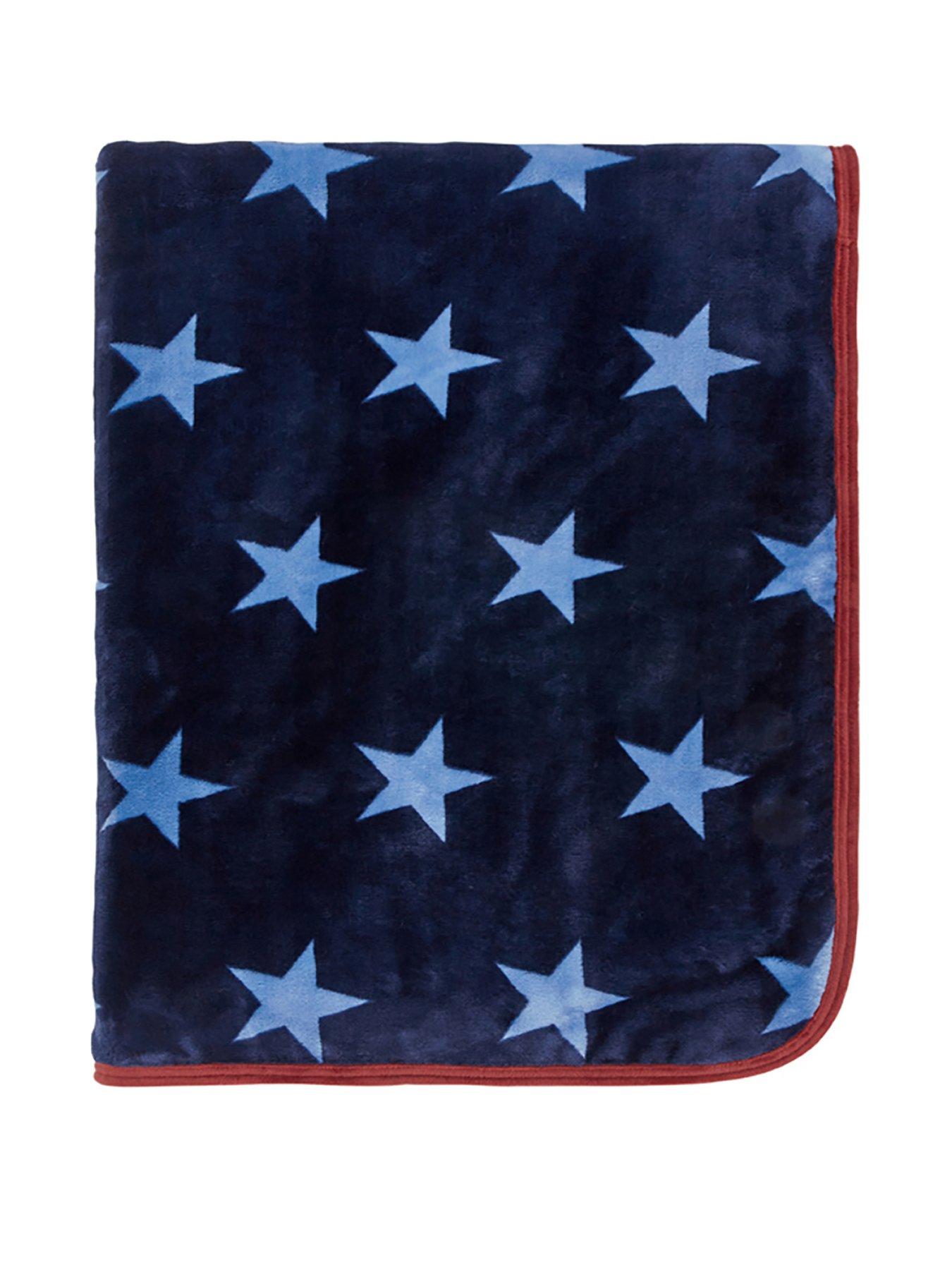 Image 2 of 4 of Helena Springfield Star Fleece Throw Blue/Red