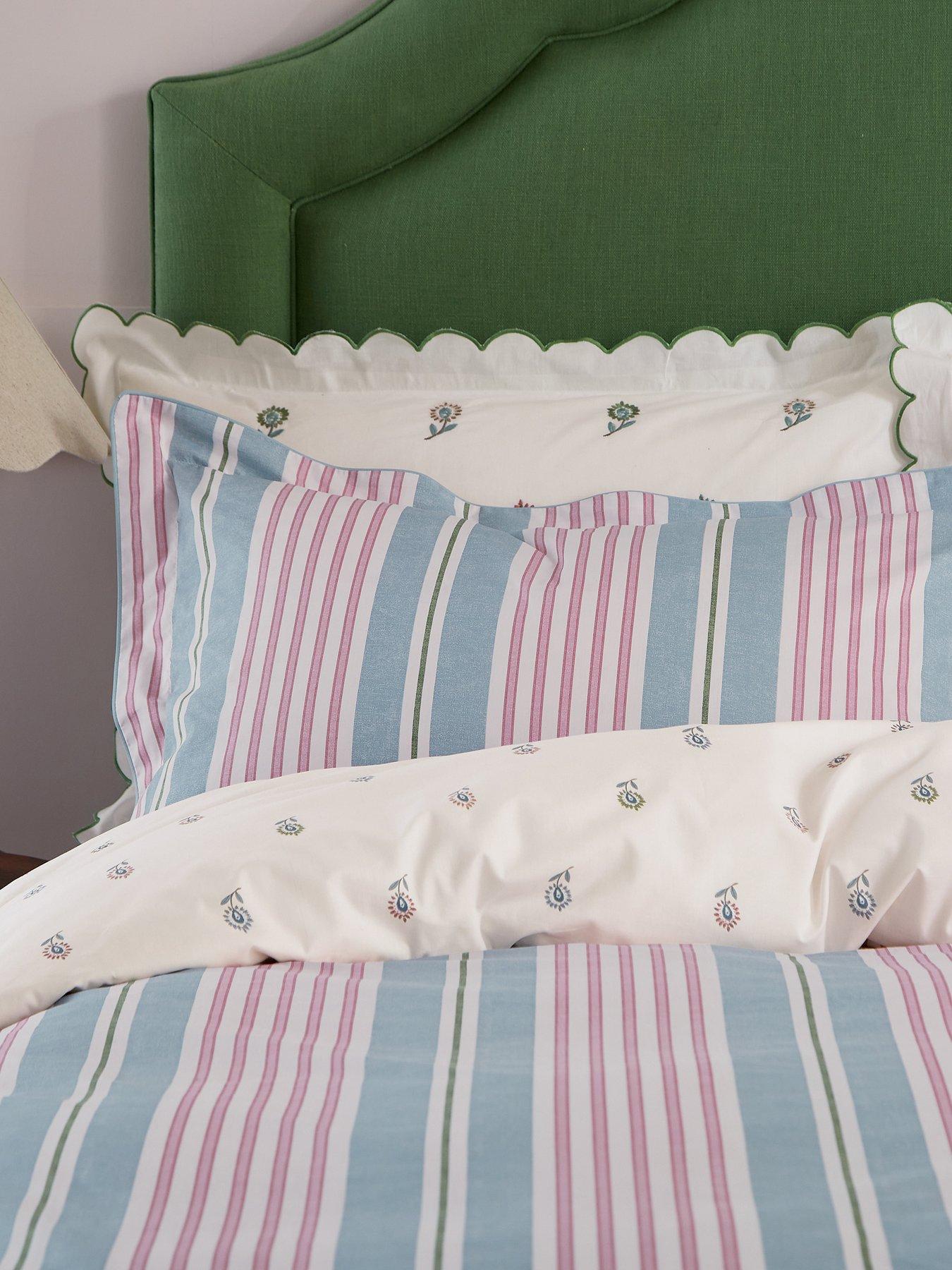 Image 3 of 4 of Joules Come Rain Or Shine Embriodered 100% Cotton Oxford Pillowcase Pairs Multi