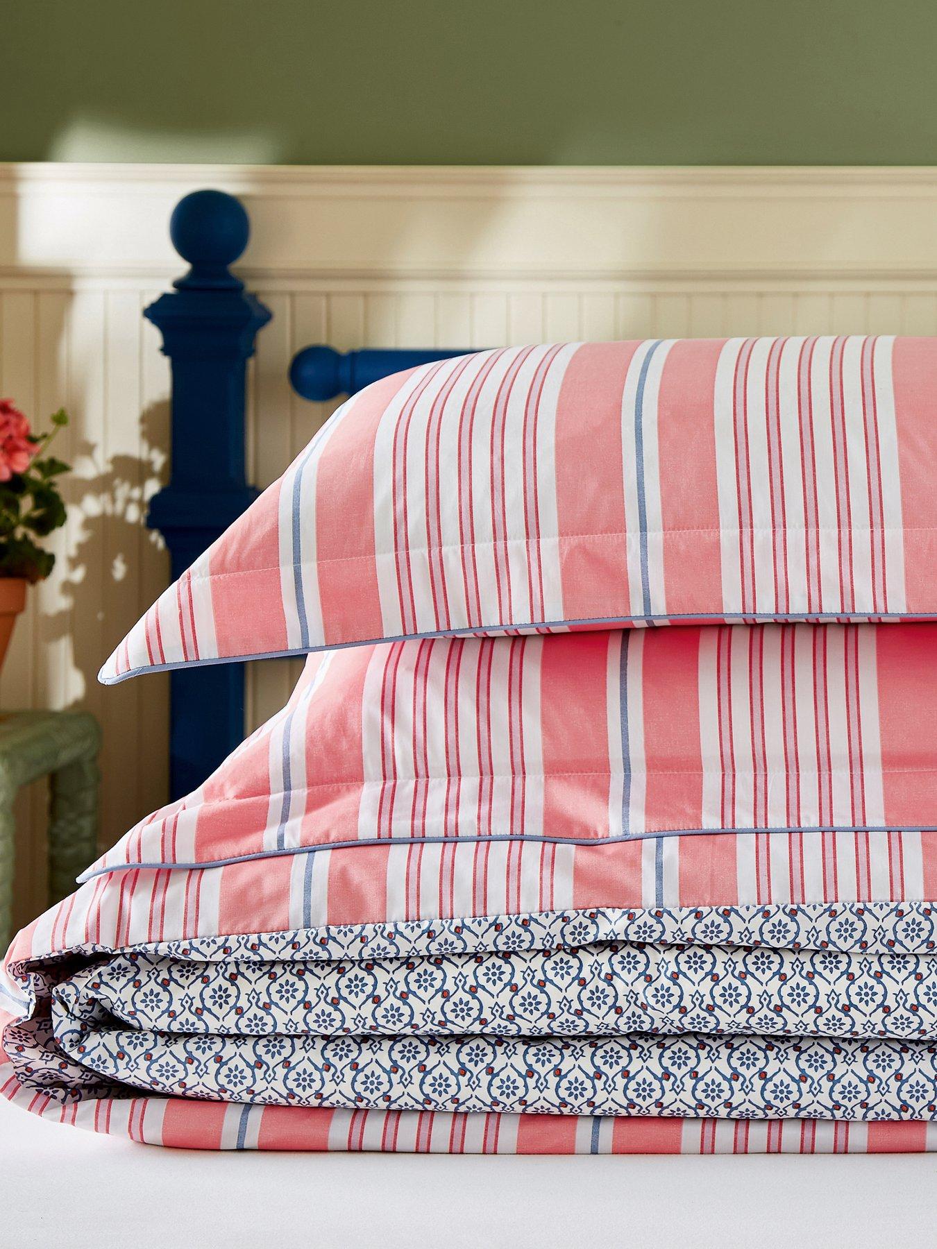 Image 4 of 5 of Joules Siesta Stripe Cover Set 100% Cotton Red