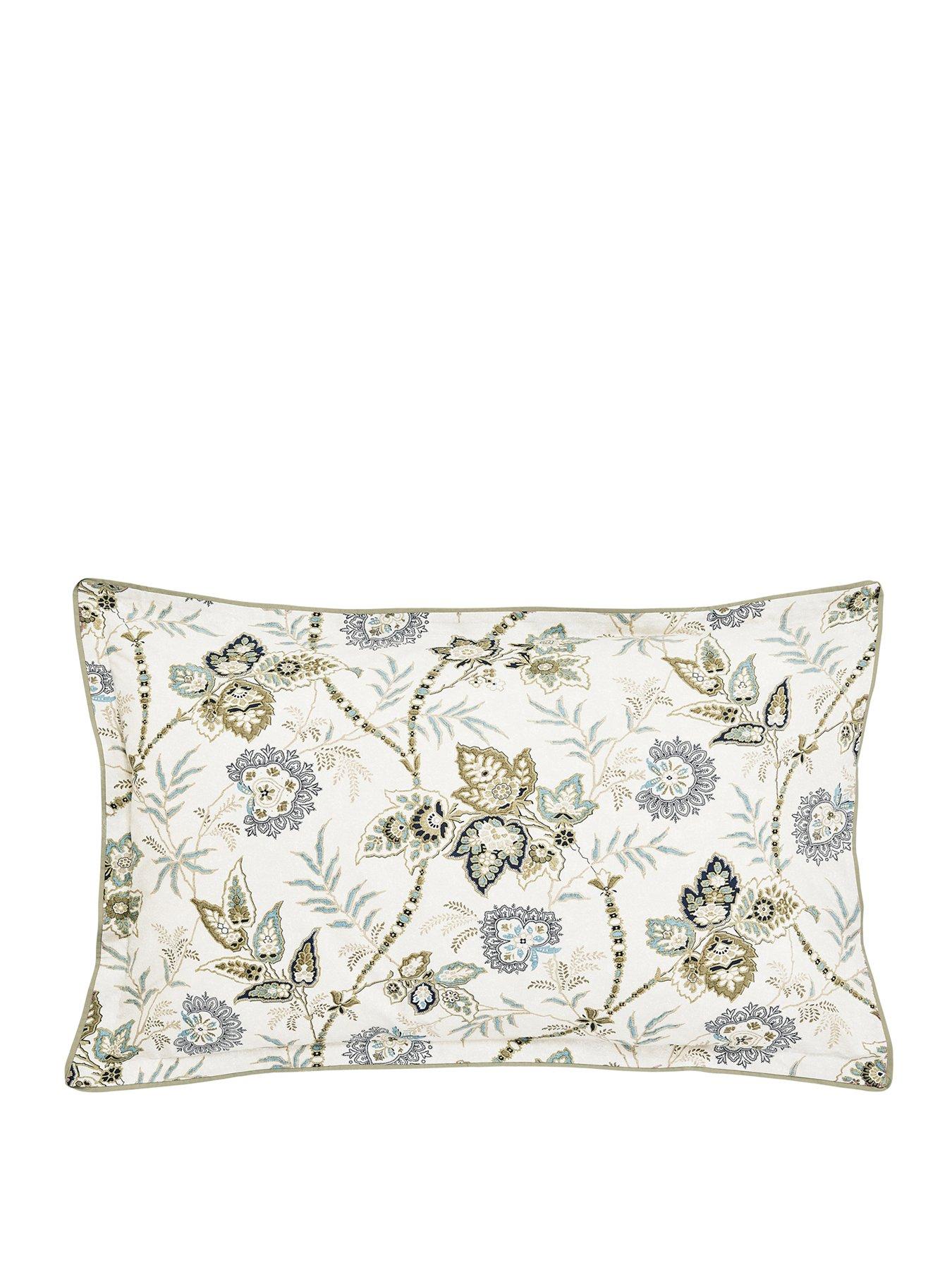 Image 2 of 4 of Bedeck of Belfast Emira Cover Set 100% Cotton Soft Teal &amp; Green