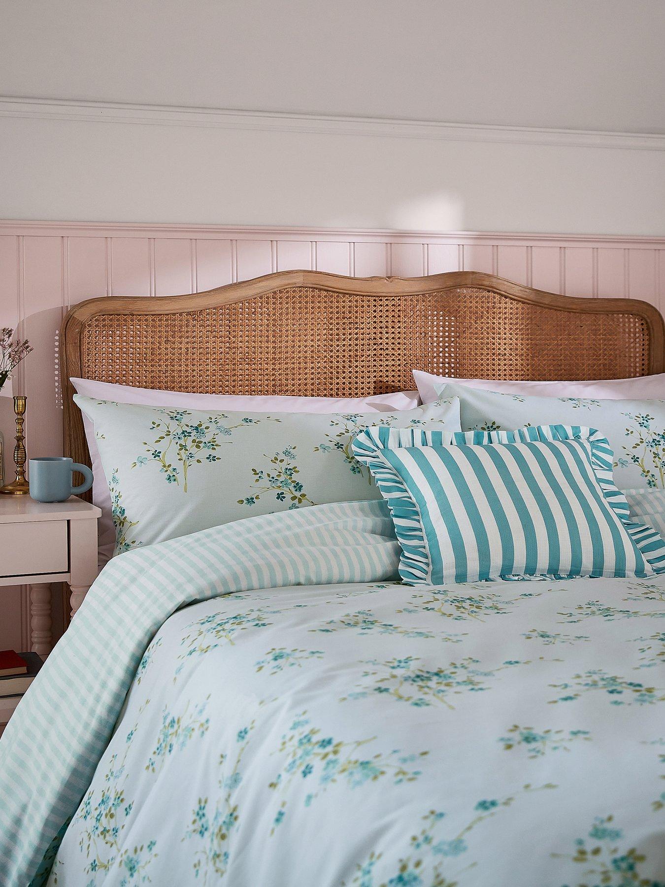 Helena Springfield Blossom - Print Cover Set 100% Cotton Aqua