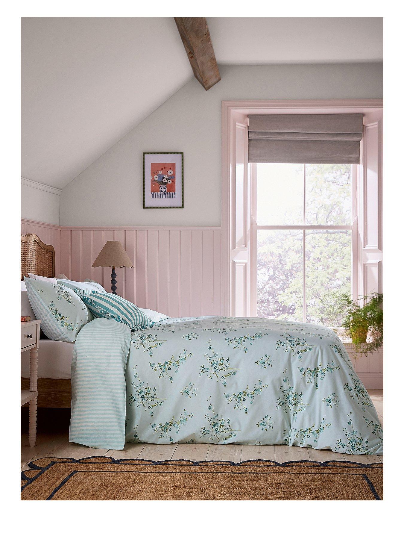 Image 2 of 4 of Helena Springfield Blossom - Print Cover Set 100% Cotton Aqua