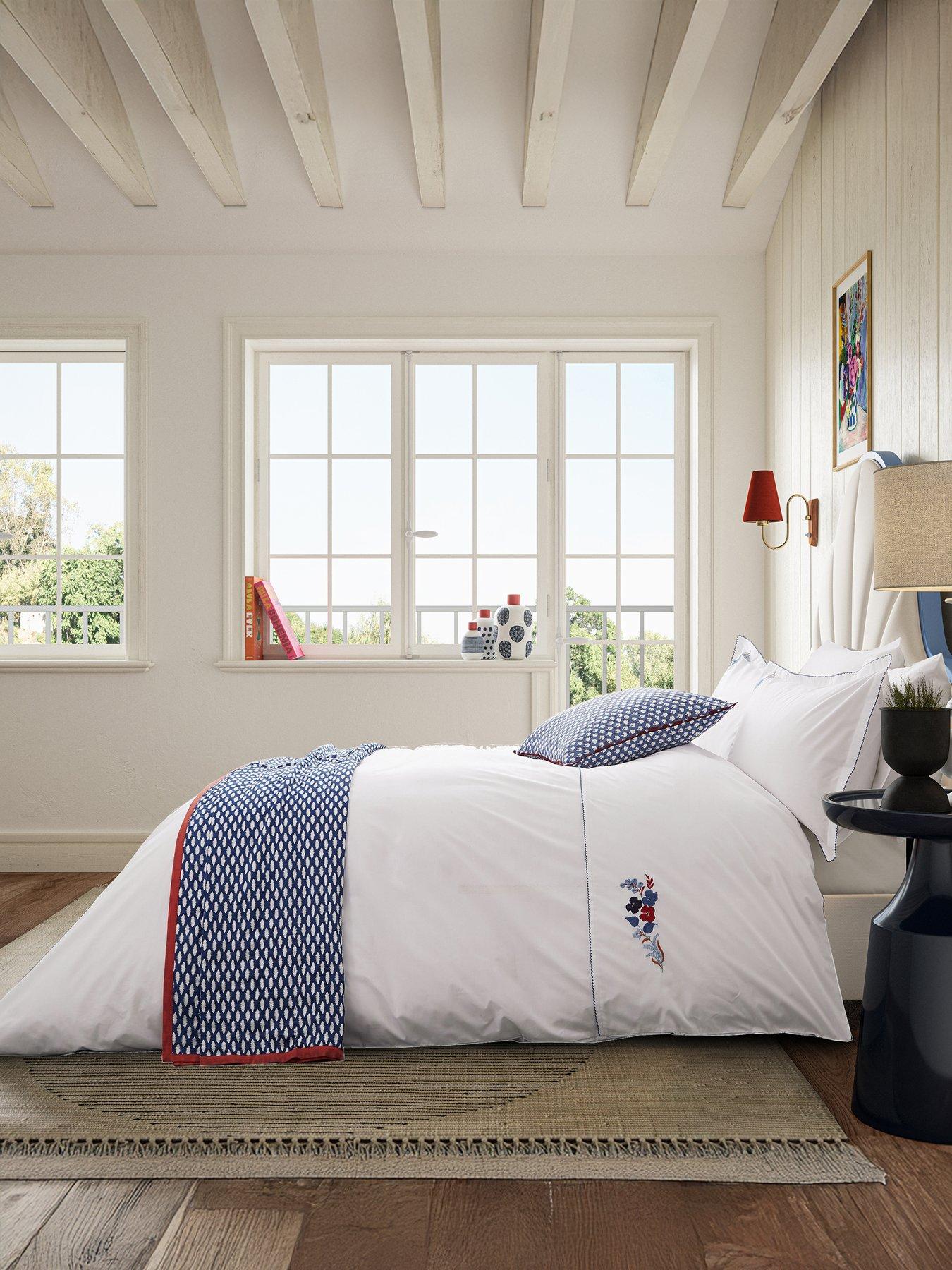 Land & Shore Fia Cover Set 100% Cotton Blue / Red