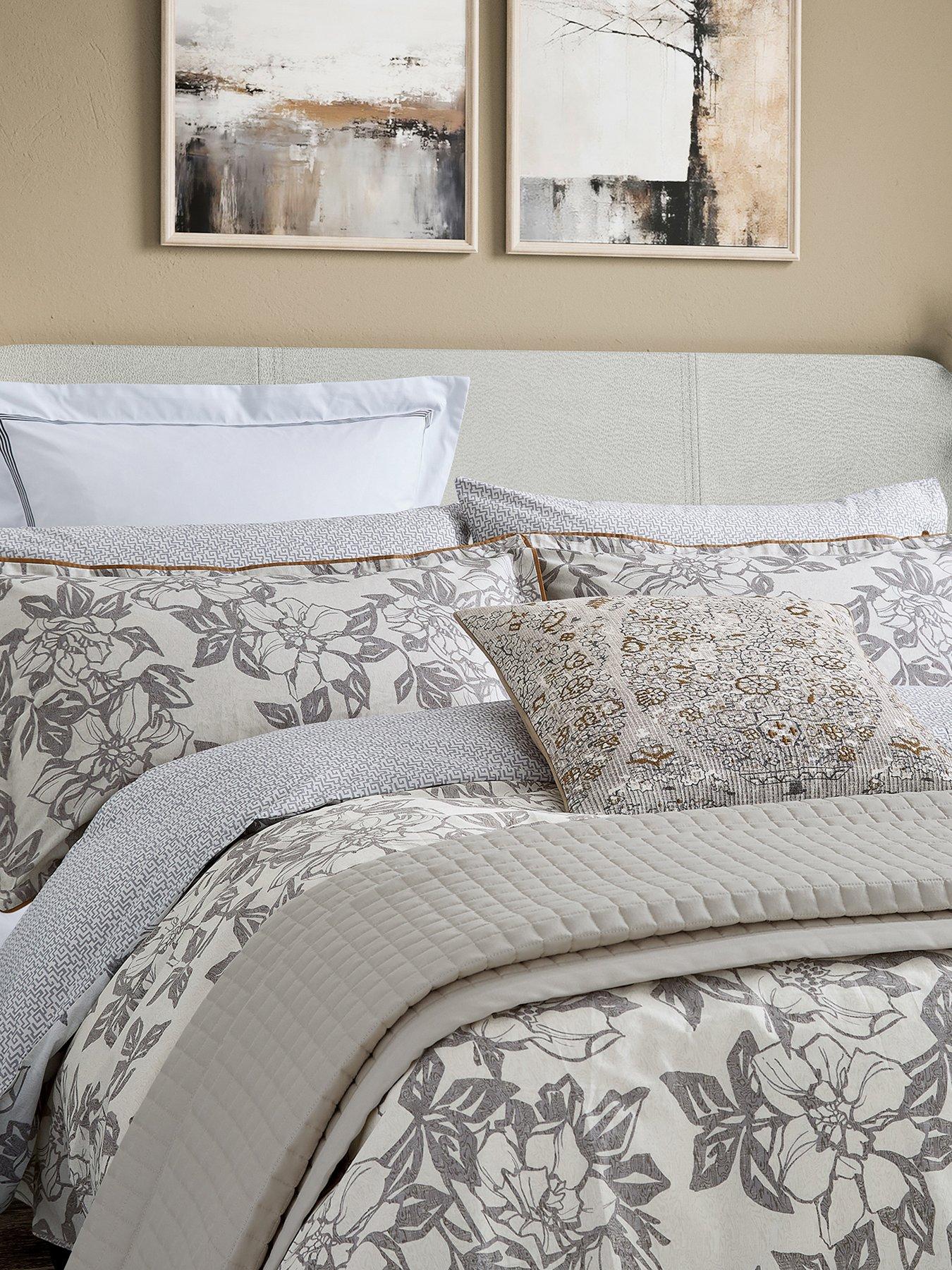 Bedeck of Belfast Maira 100% Cotton Standard Pillow Case Pairs Warm Grey