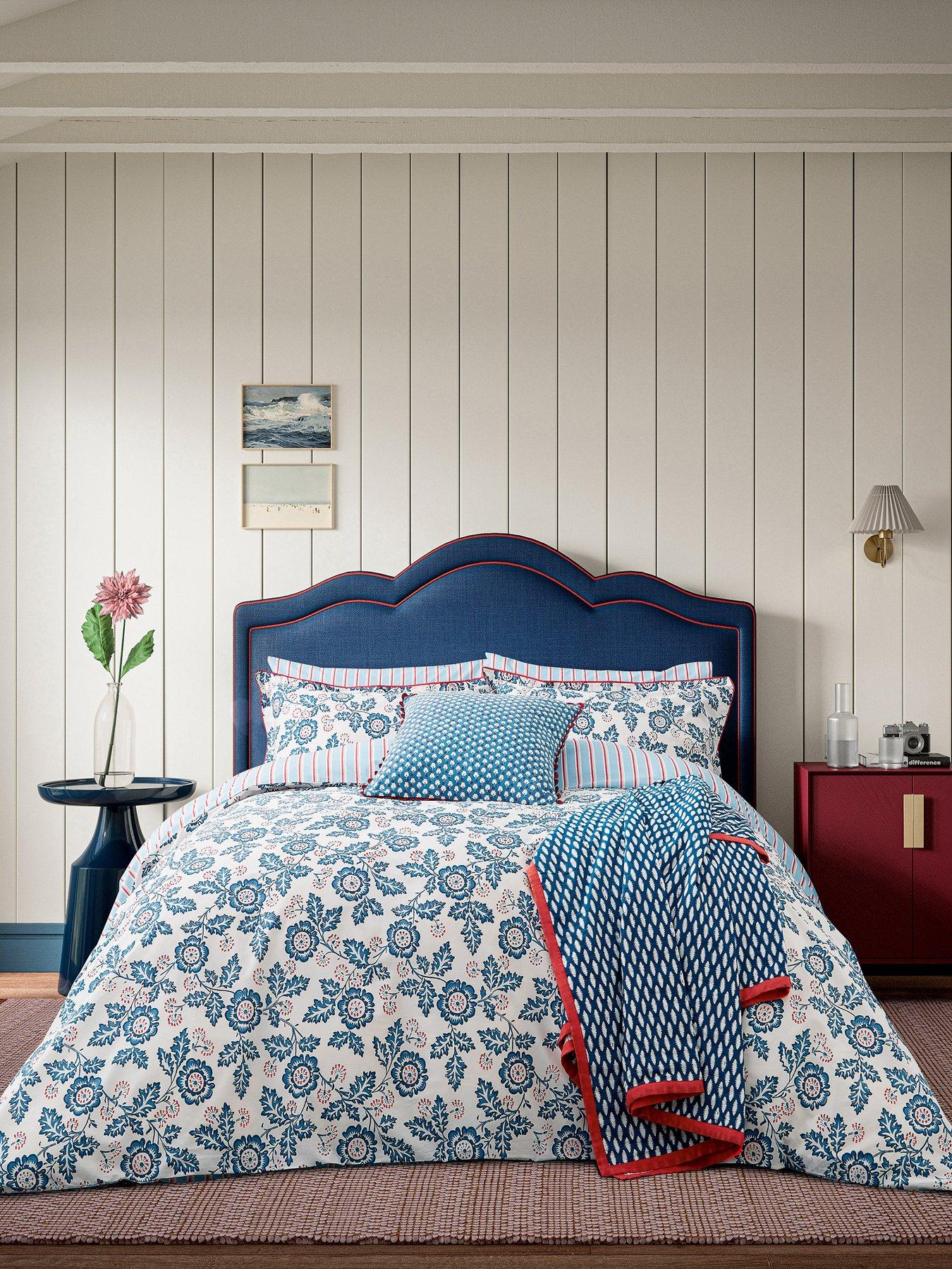 Land & Shore River Cover Set 100% Cotton Blue / Red