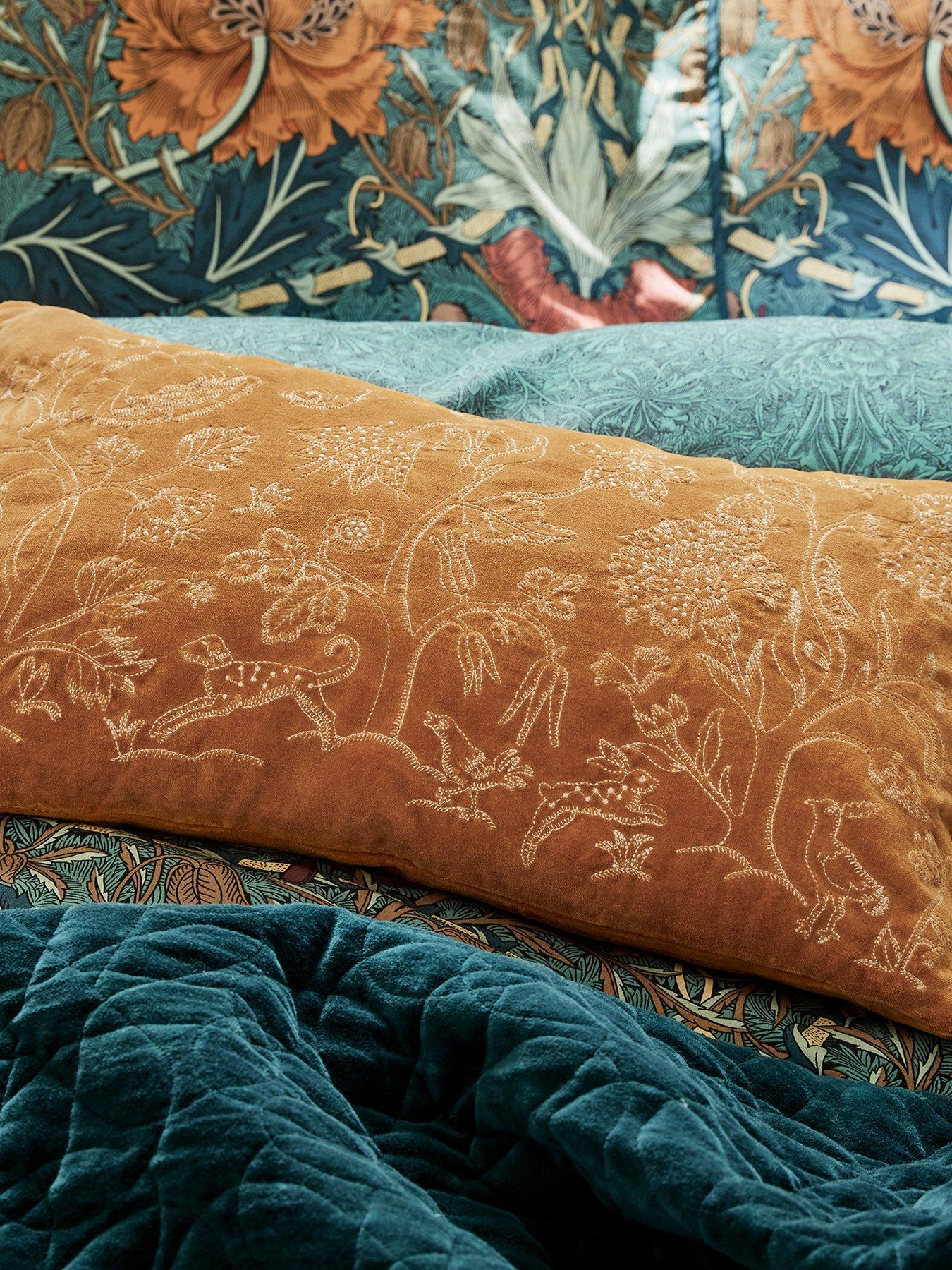 Morris & Co Honeysuckle  &  Tulip Cushion 50X30Cm Saffron