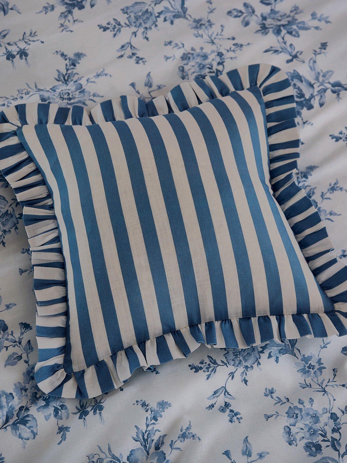 Image 1 of 4 of Helena Springfield Candy Stripe Cushion Blue