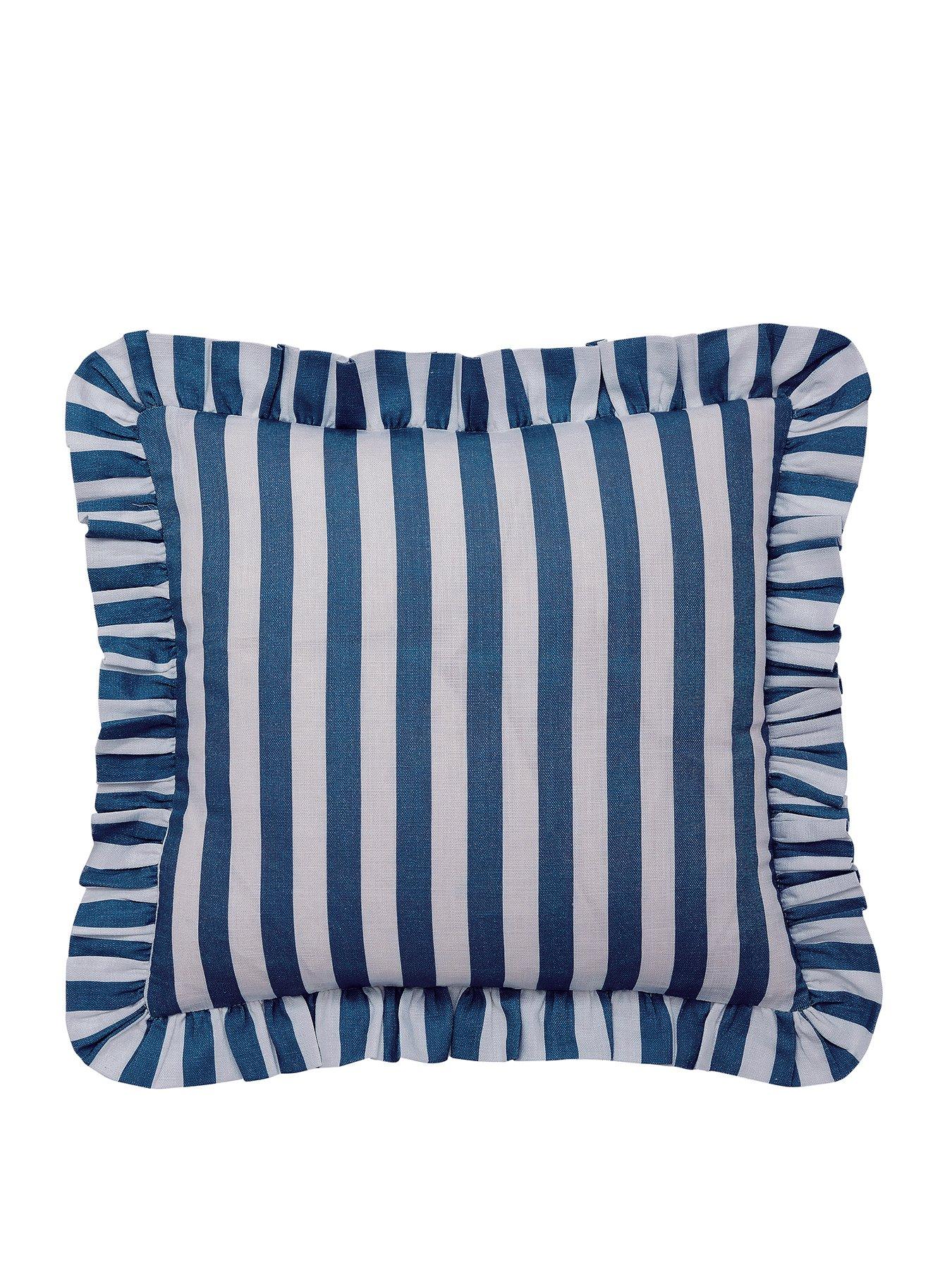 Image 2 of 4 of Helena Springfield Candy Stripe Cushion Blue