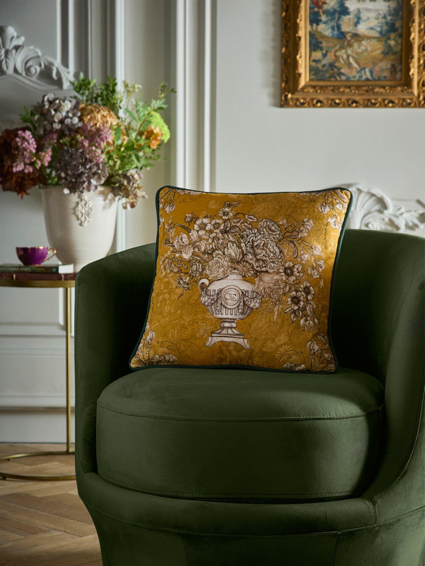 Laurence Llewelyn-Bowen Tuscan Holiday Filled Cushion in Ochre 43 x 43cm