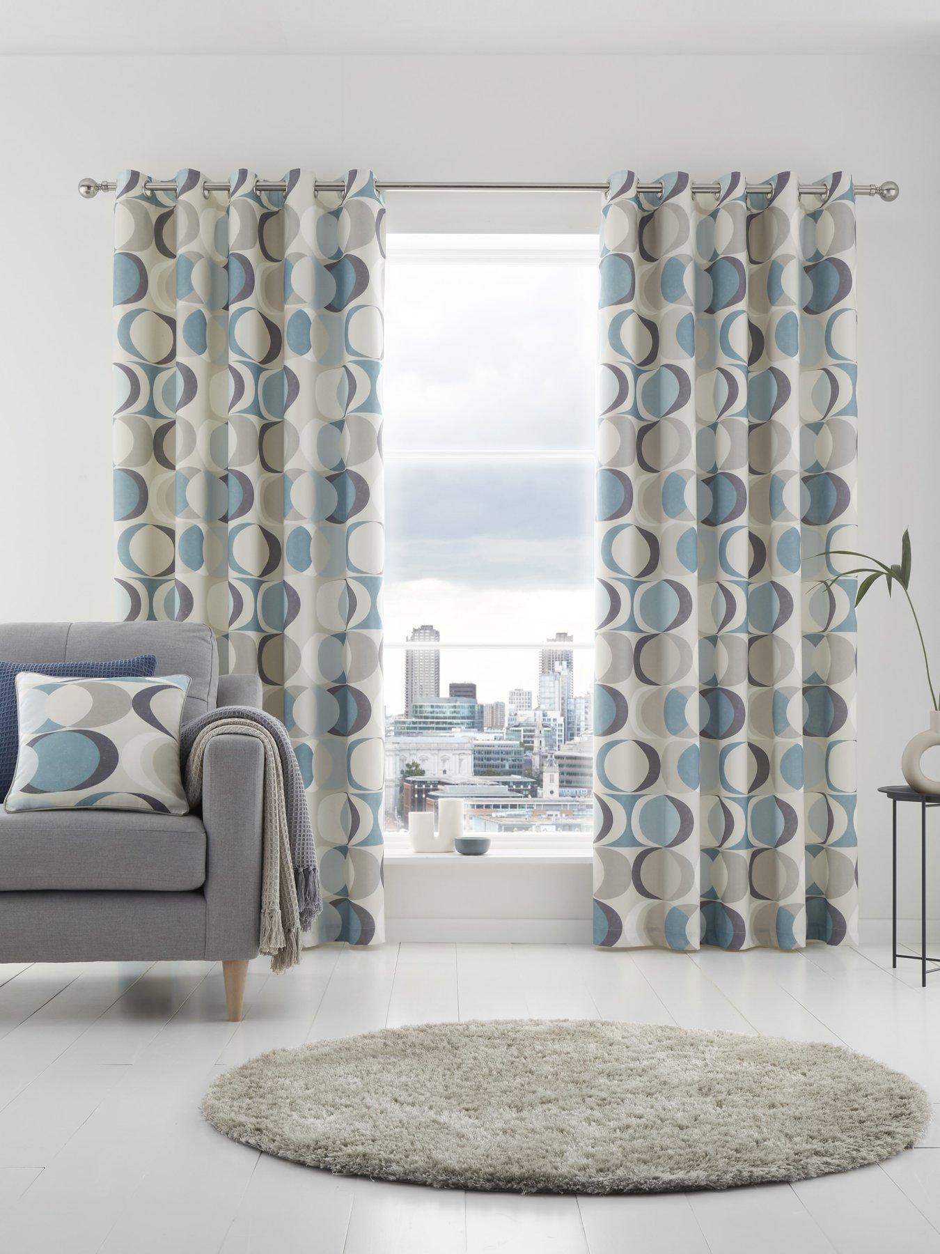 Fusion Sander Eyelet Curtains In Duck Egg