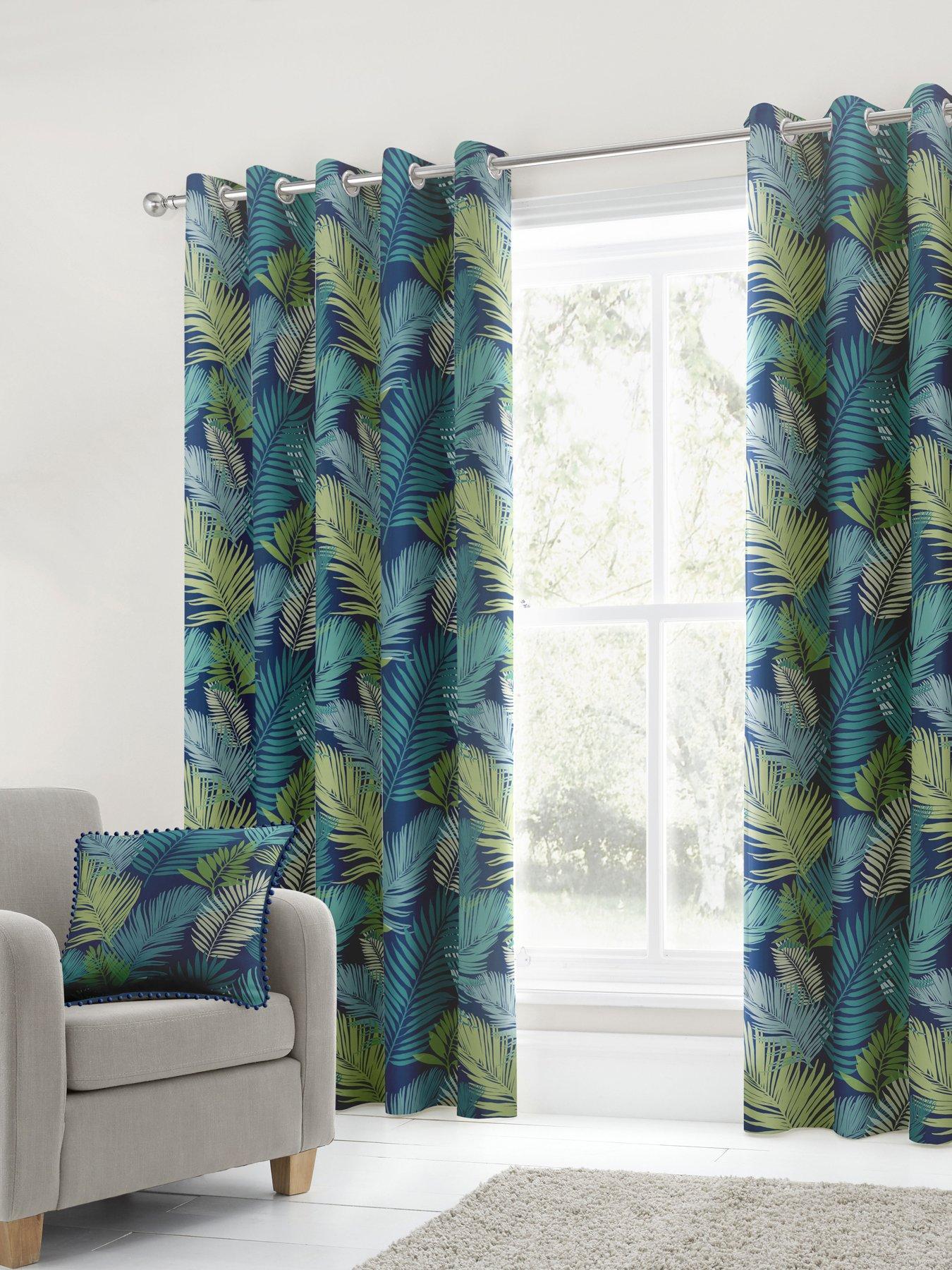 Fusion Tropical Eyelet Curtains In Multi