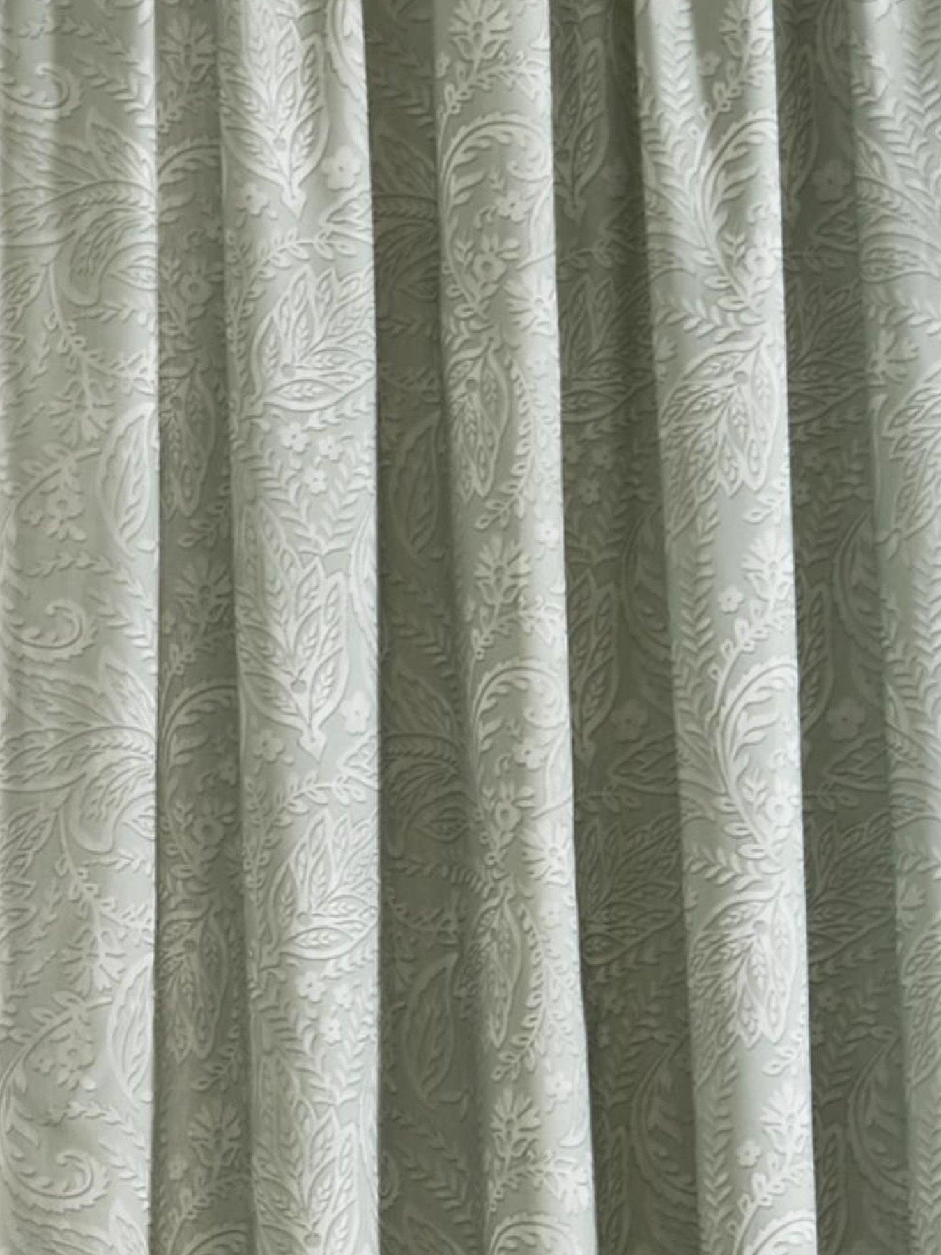 Image 4 of 4 of Dreams & Drapes Aveline Pencil Pleat Curtains In Green