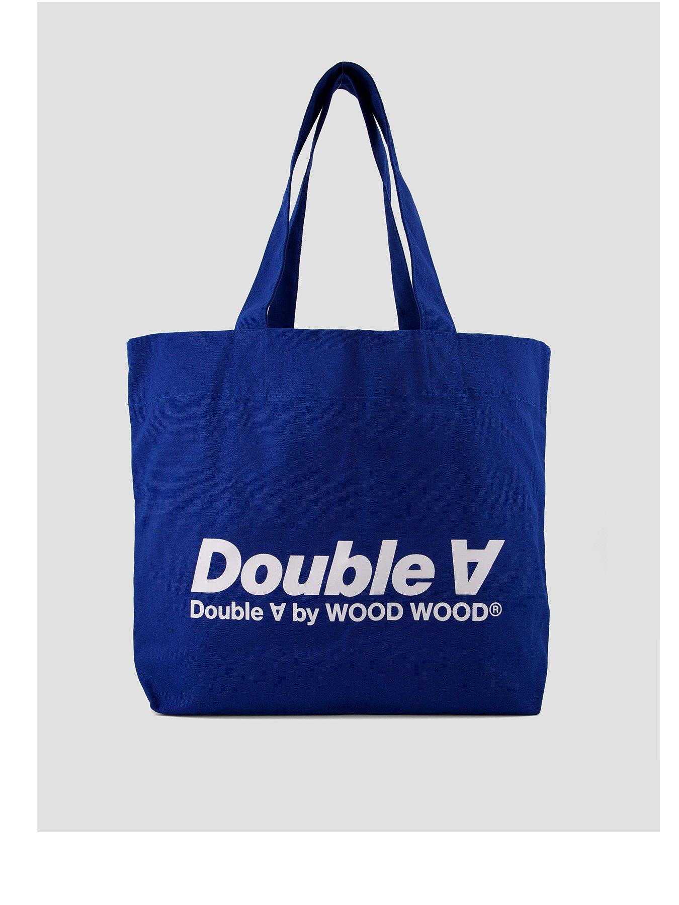 Double A by Wood Wood Conner Italic Logo Tote Bag - Bright Blue
