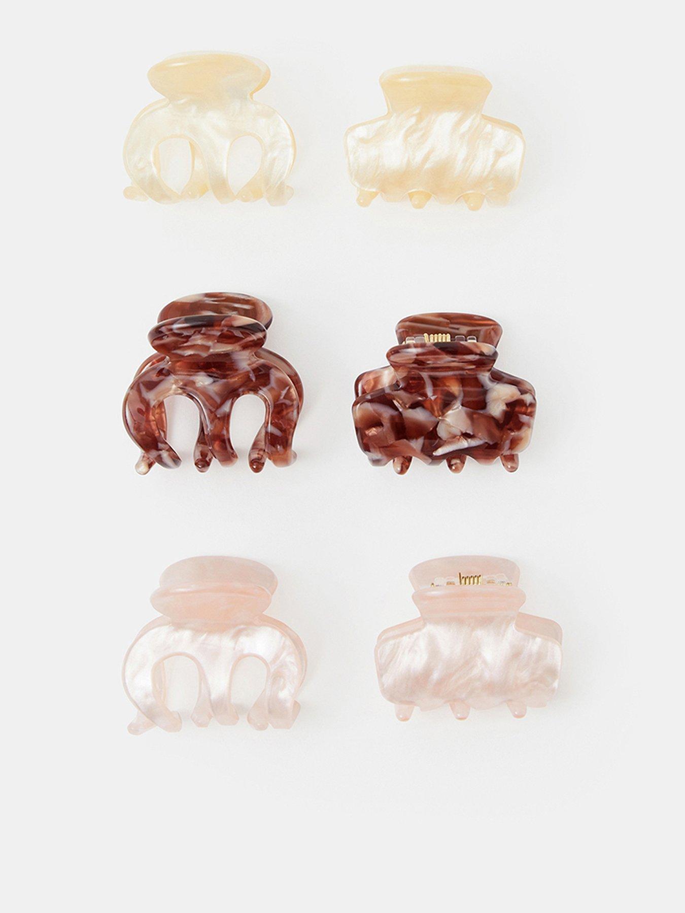 Accessorize 6 Pack Mini Marbled Claw Clips - Multi