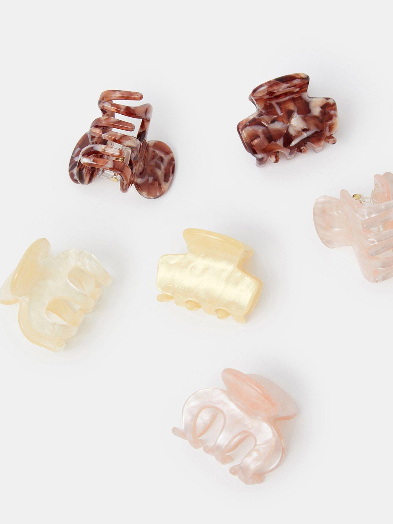 Image 3 of 3 of Accessorize 6 Pack Mini Marbled Claw Clips - Multi