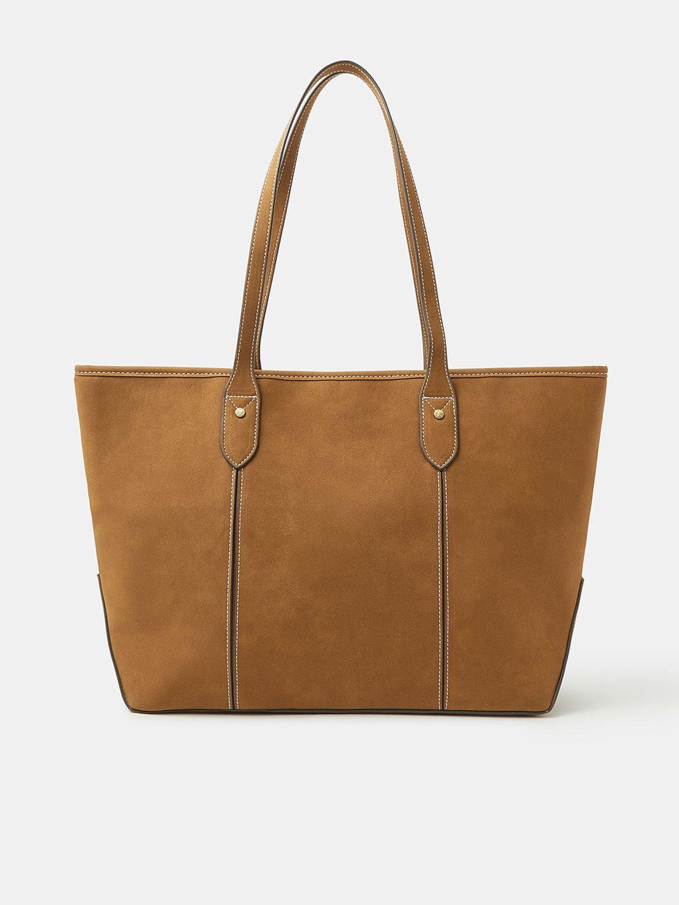 Accessorize Faux Suede Tote Bag - Brown