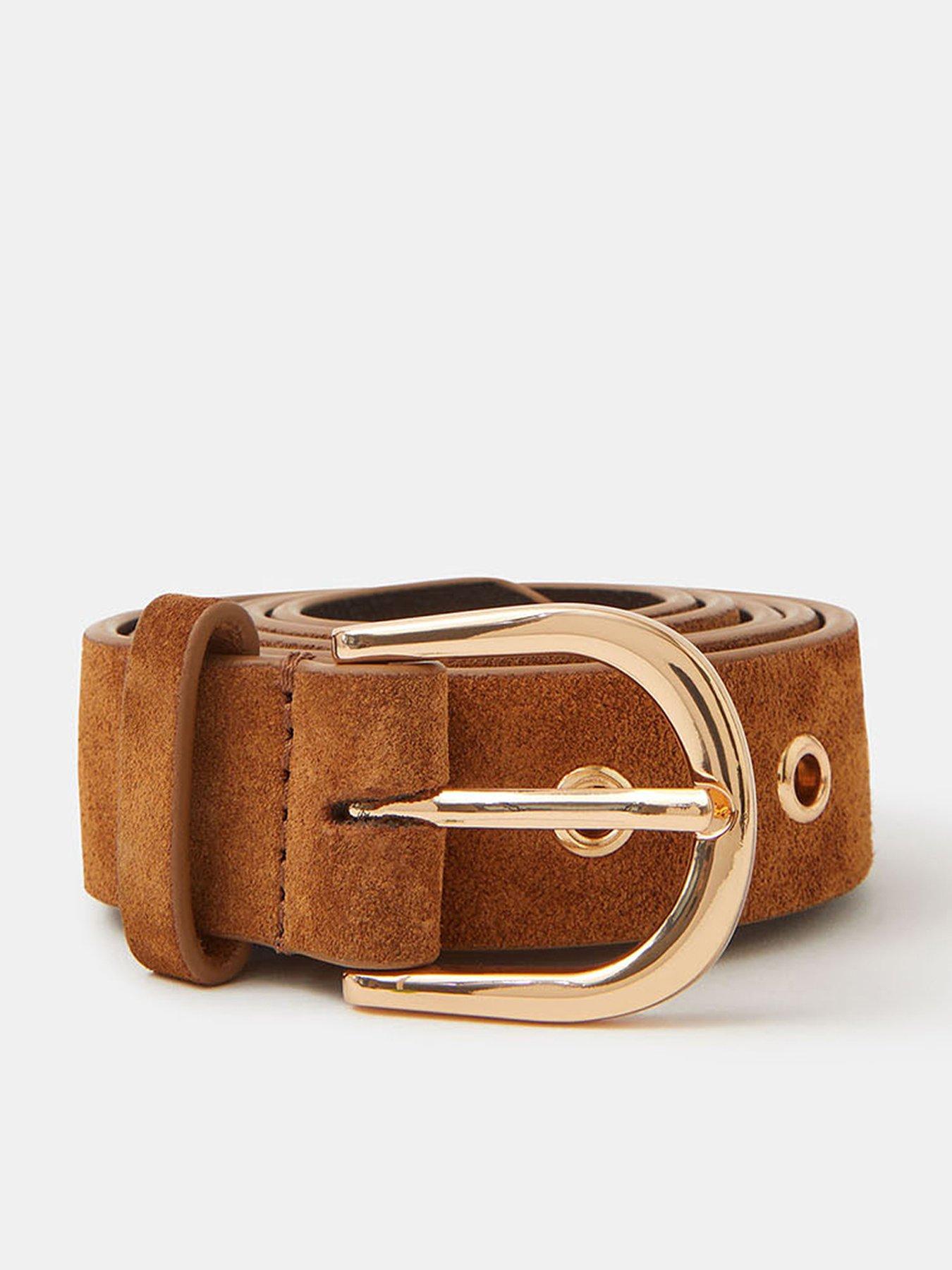Accessorize Leather Eyelet Belt - Brown