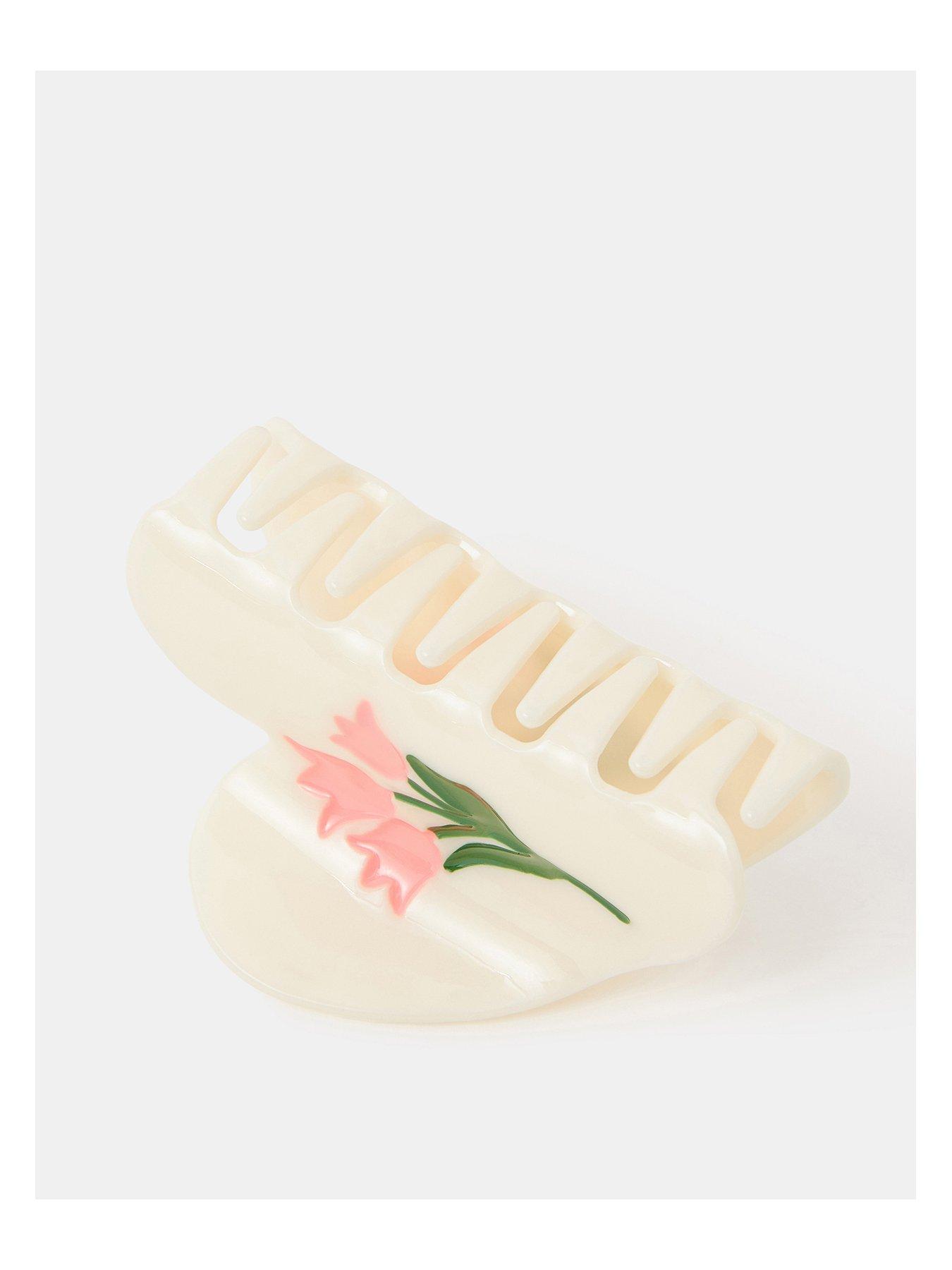 Image 2 of 2 of Accessorize Tulip Claw Clip - Cream