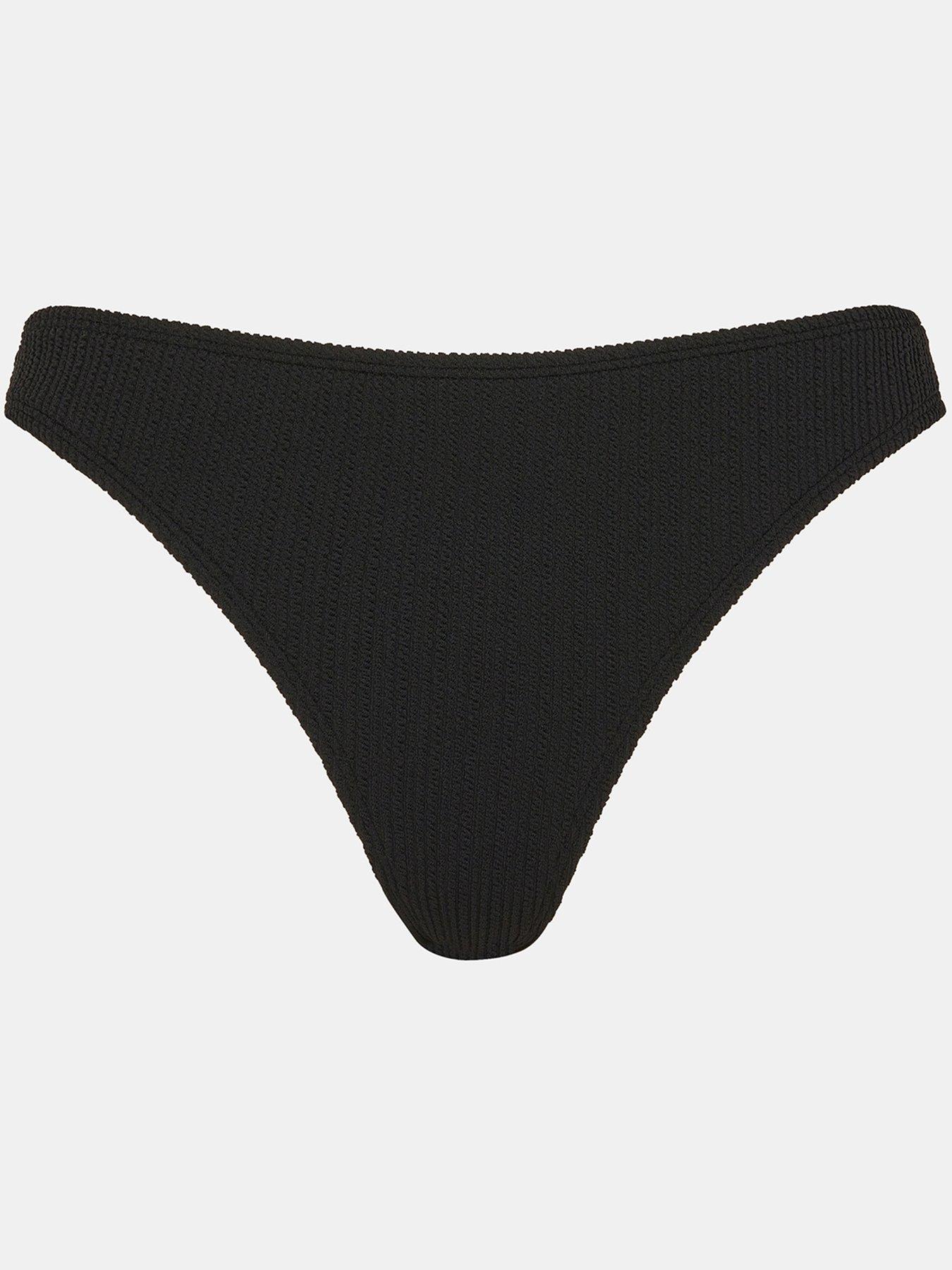 Image 4 of 4 of Accessorize Seersucker Bikini Bottom - Black