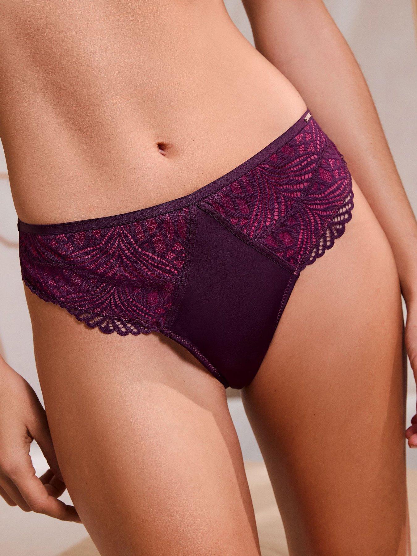 Lipsy Geo Lace Thong - Purple