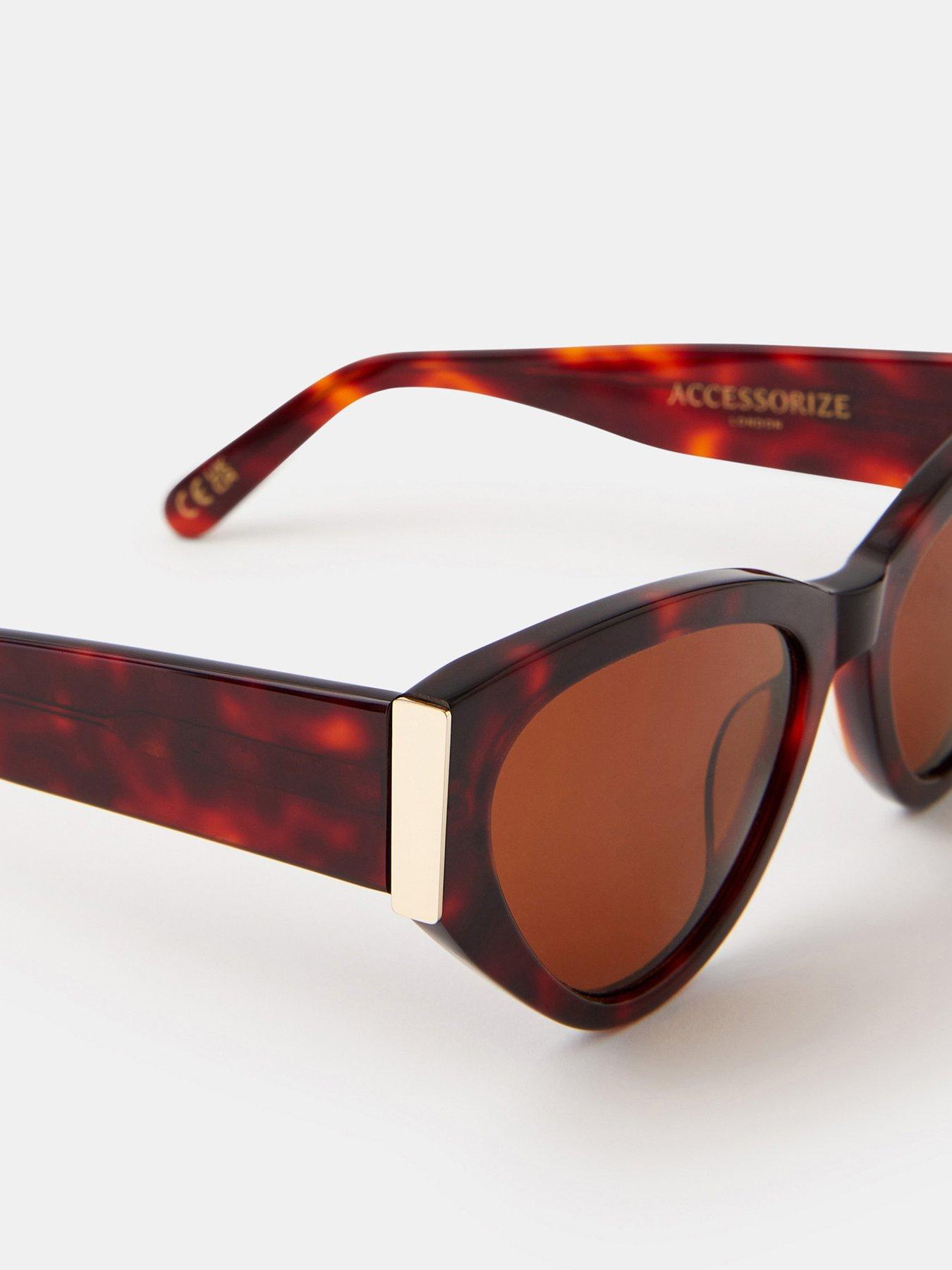 Image 3 of 4 of Accessorize Tort Cat Eye Sunglasses - Brown
