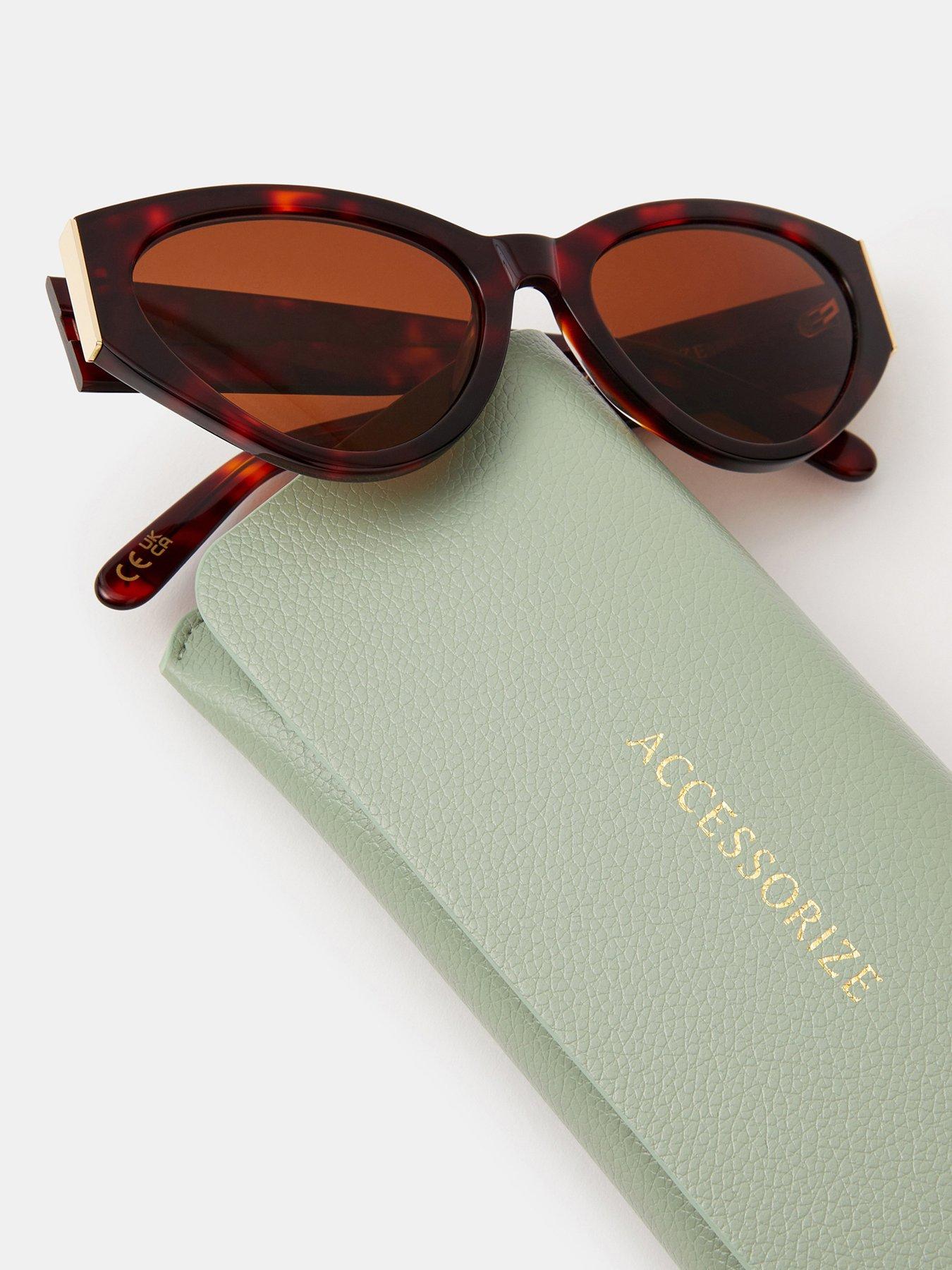 Image 4 of 4 of Accessorize Tort Cat Eye Sunglasses - Brown