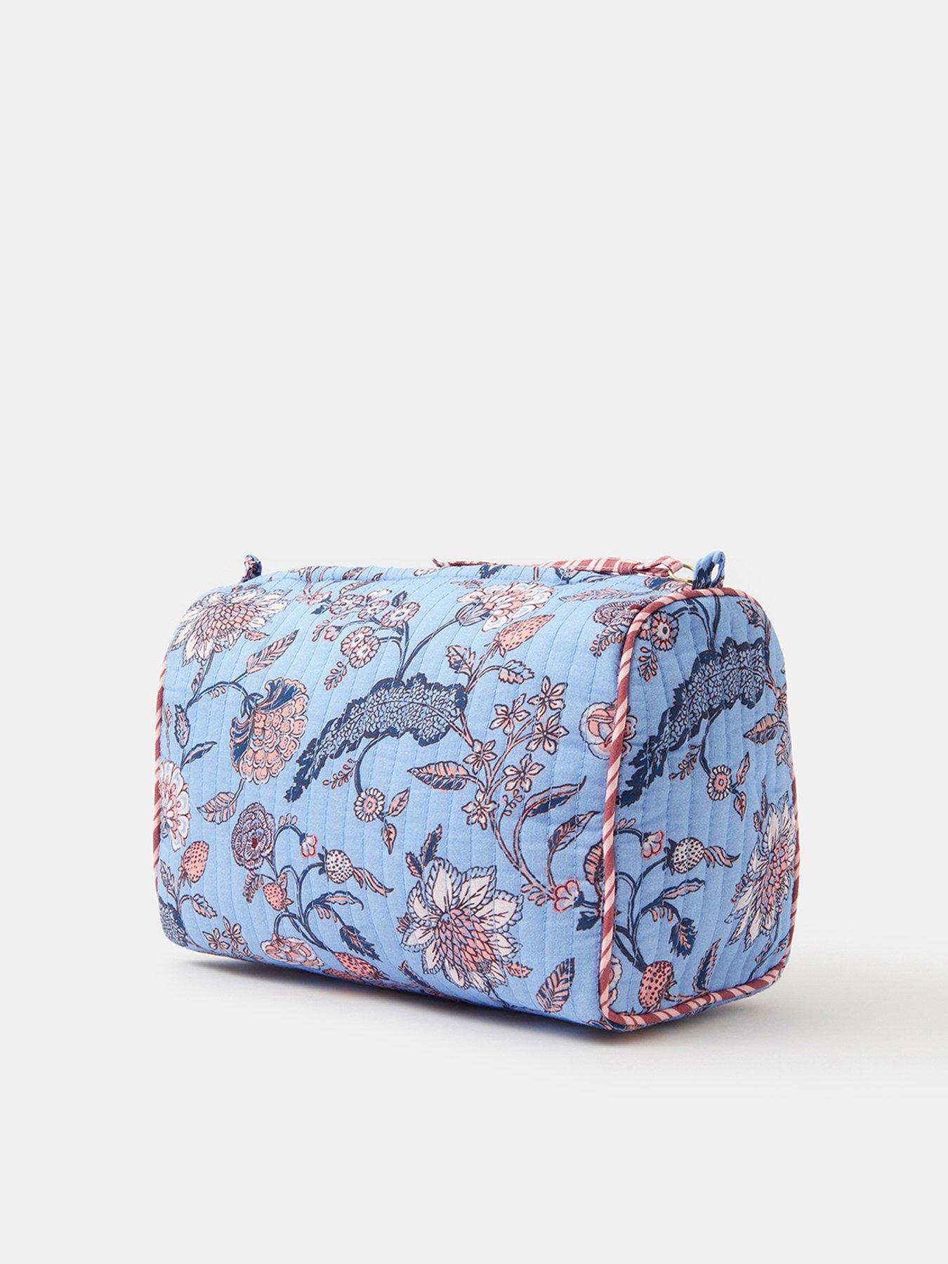 Image 2 of 3 of Accessorize Floral Quilted Make Up Bag - Blue