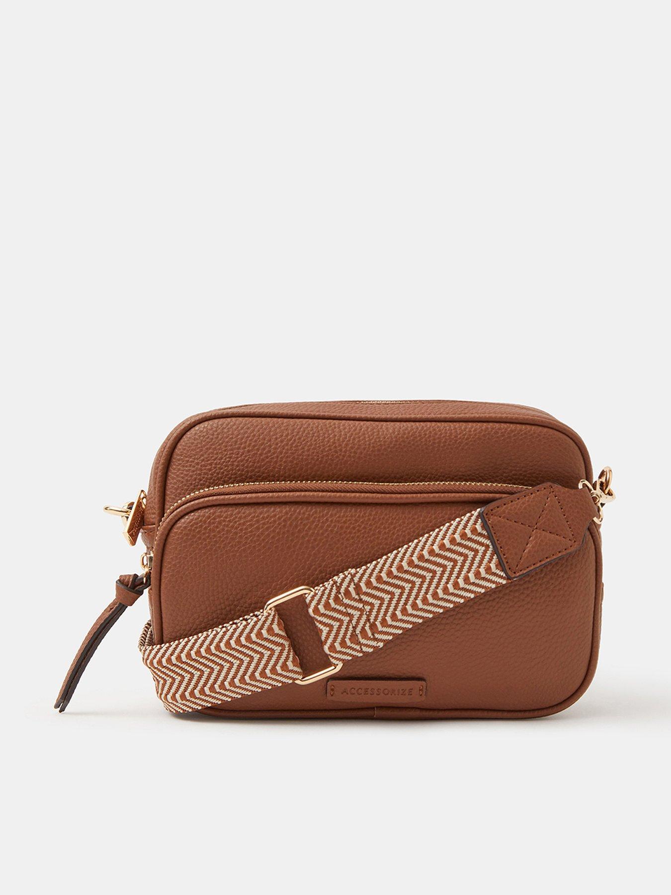 Accessorize Double Zip Camera Bag - Brown