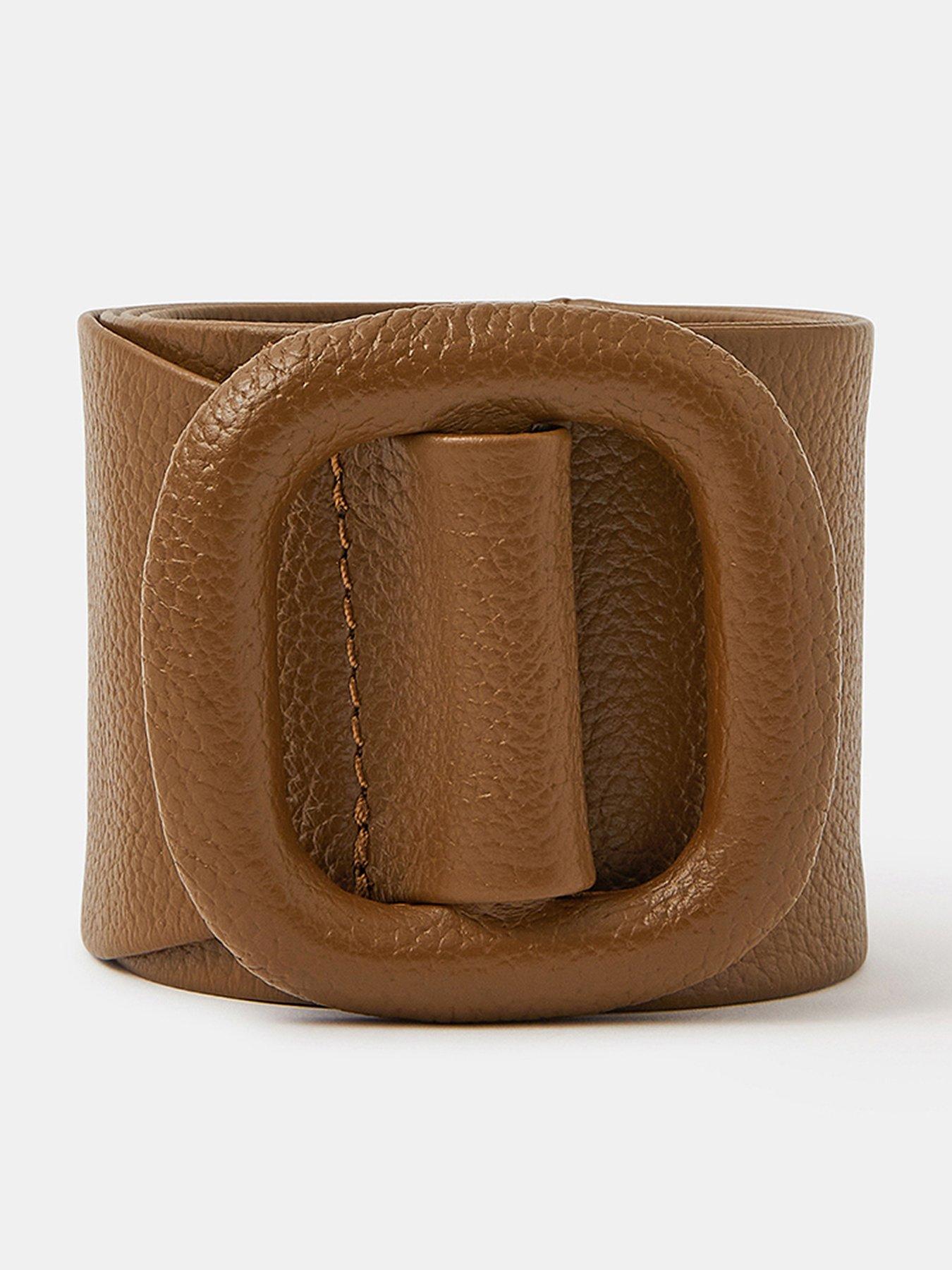 Accessorize Wide Leather Belt - Brown