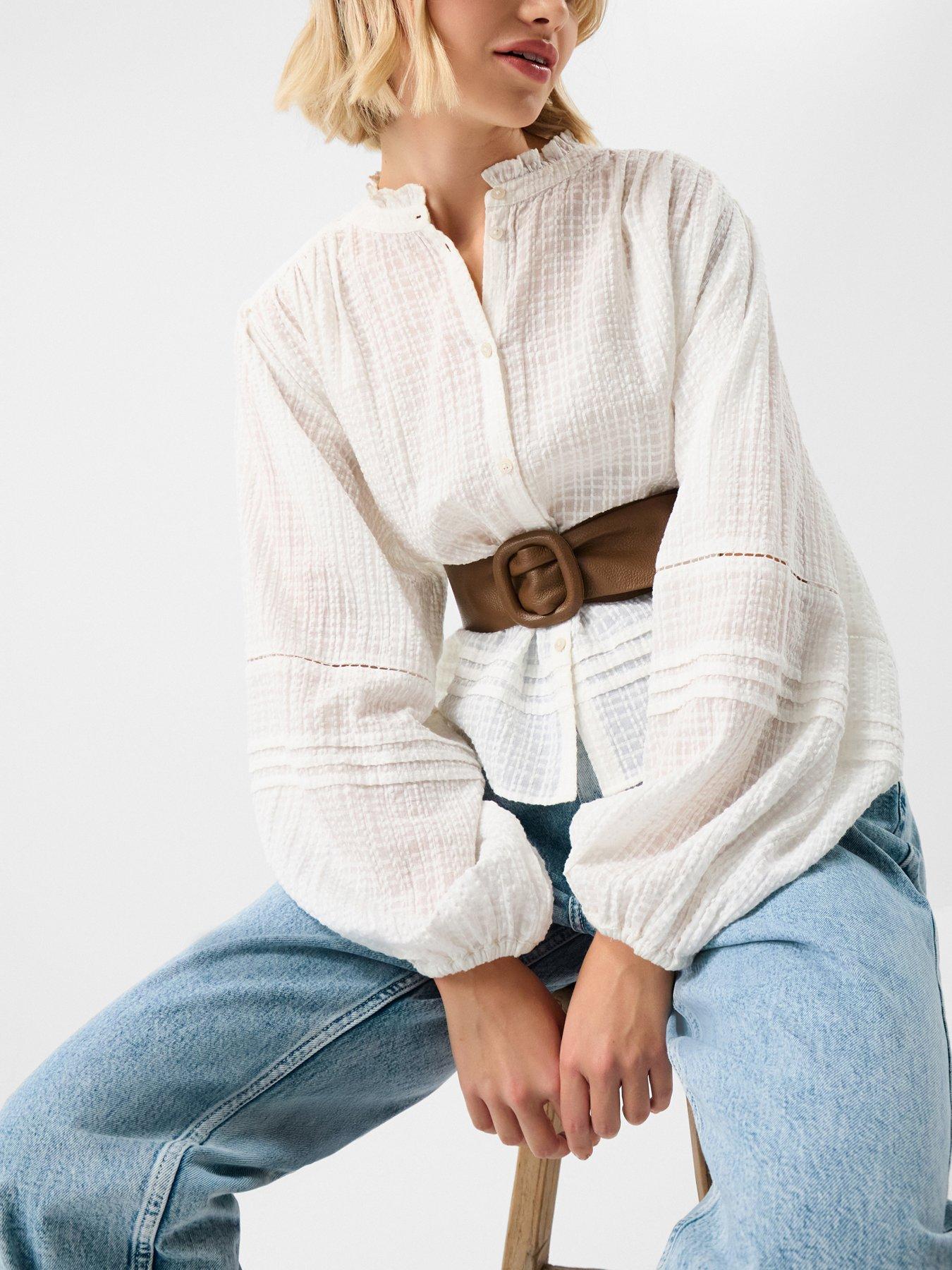 Image 2 of 3 of Accessorize Wide Leather Belt - Brown